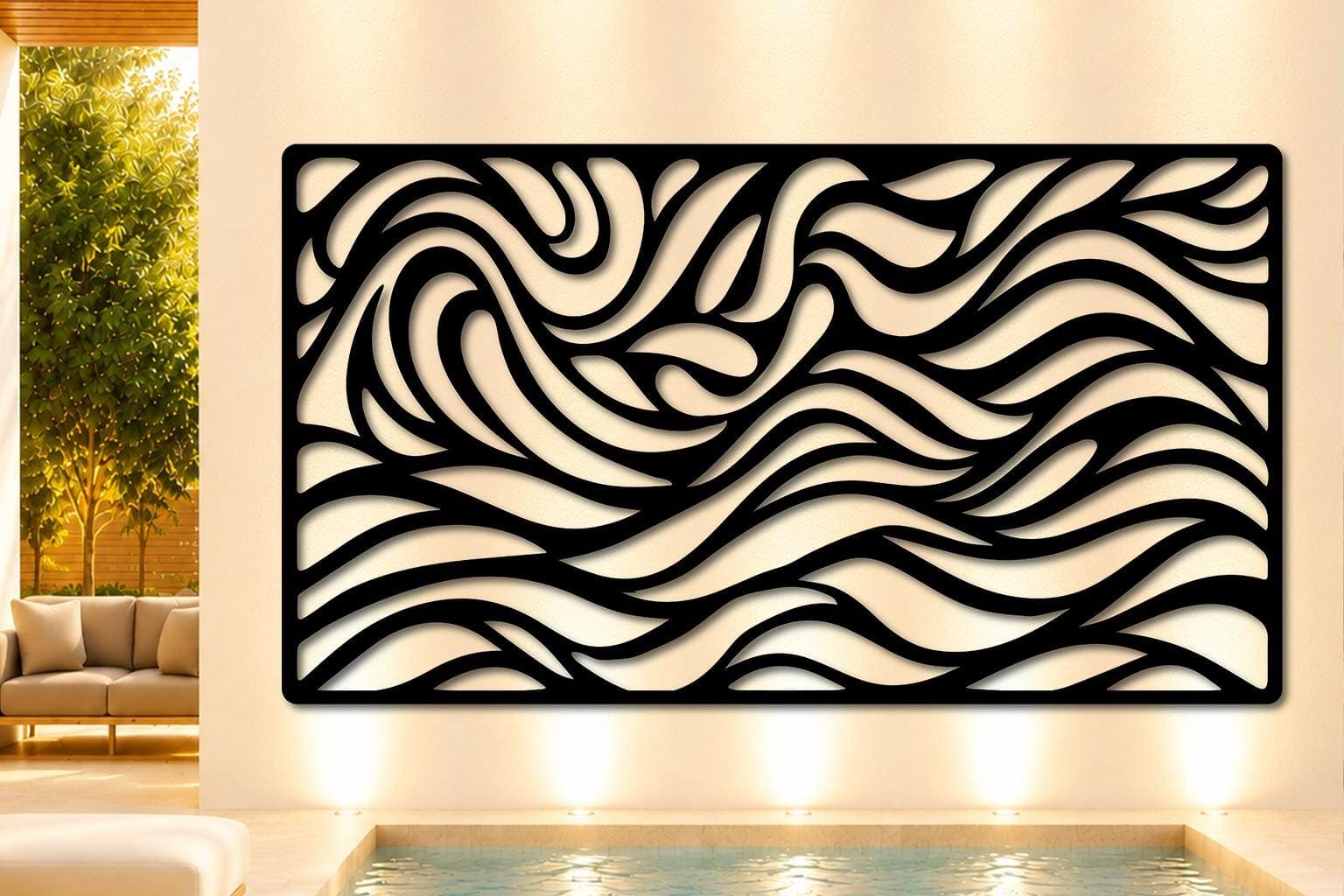Art Mural Metalik – Abstrakt për Oborr – punim artizanal çeliku nga AR-TI Atelier – foto 2