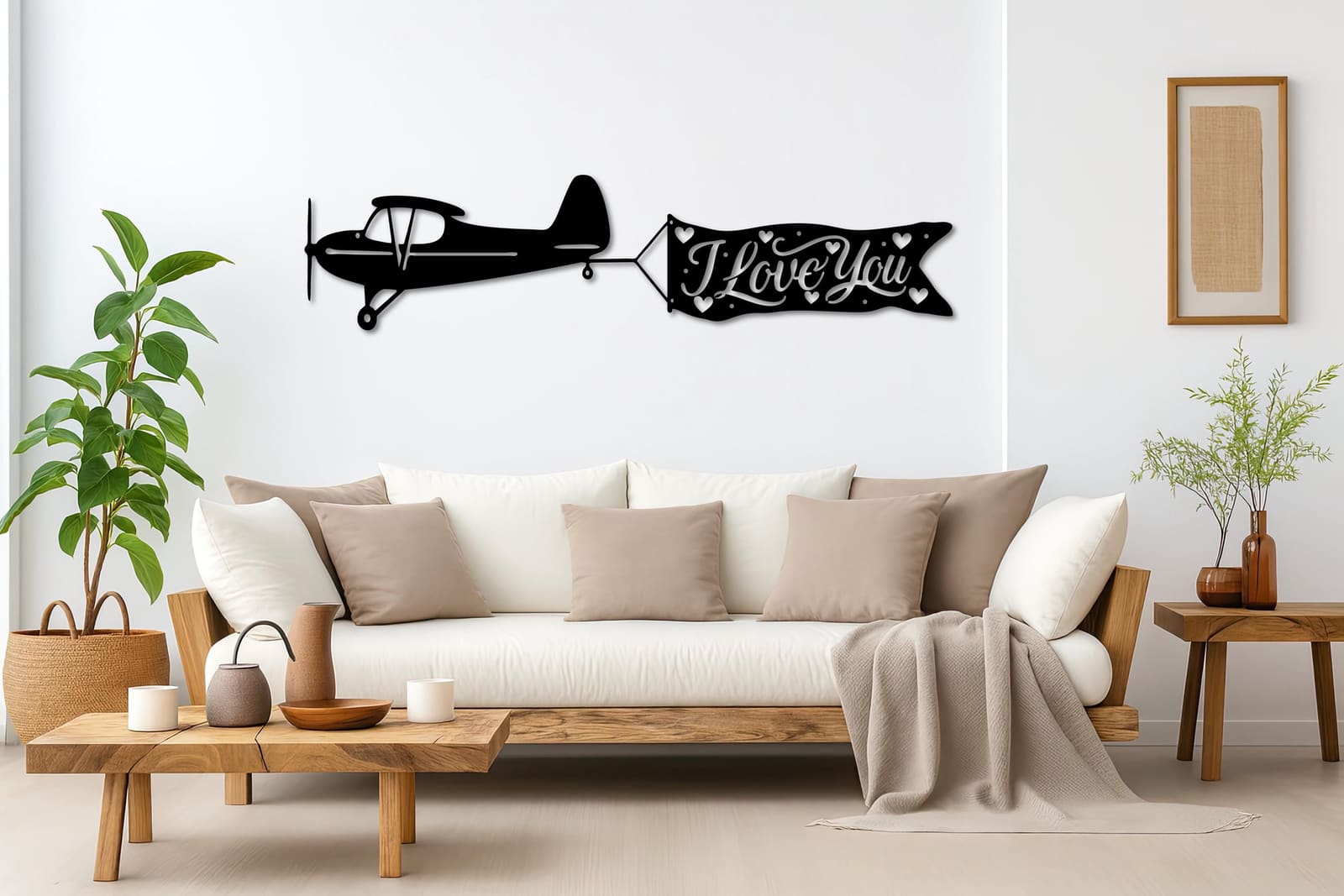 Art Mural Metalik – Aeroplani me Baner – punim artizanal çeliku nga AR-TI Atelier – foto 2