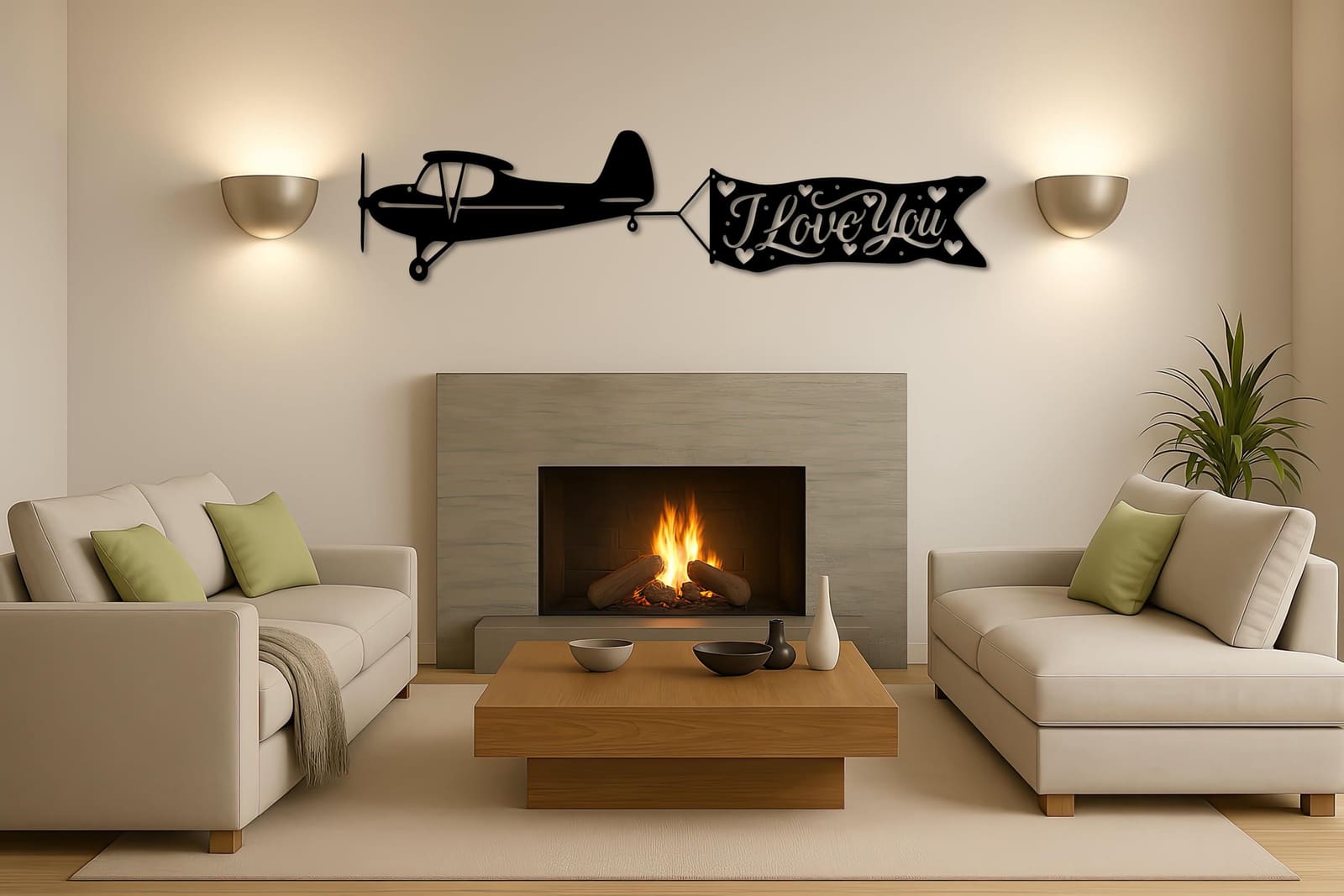 Art Mural Metalik – Aeroplani me Baner – punim artizanal çeliku nga AR-TI Atelier – foto 4
