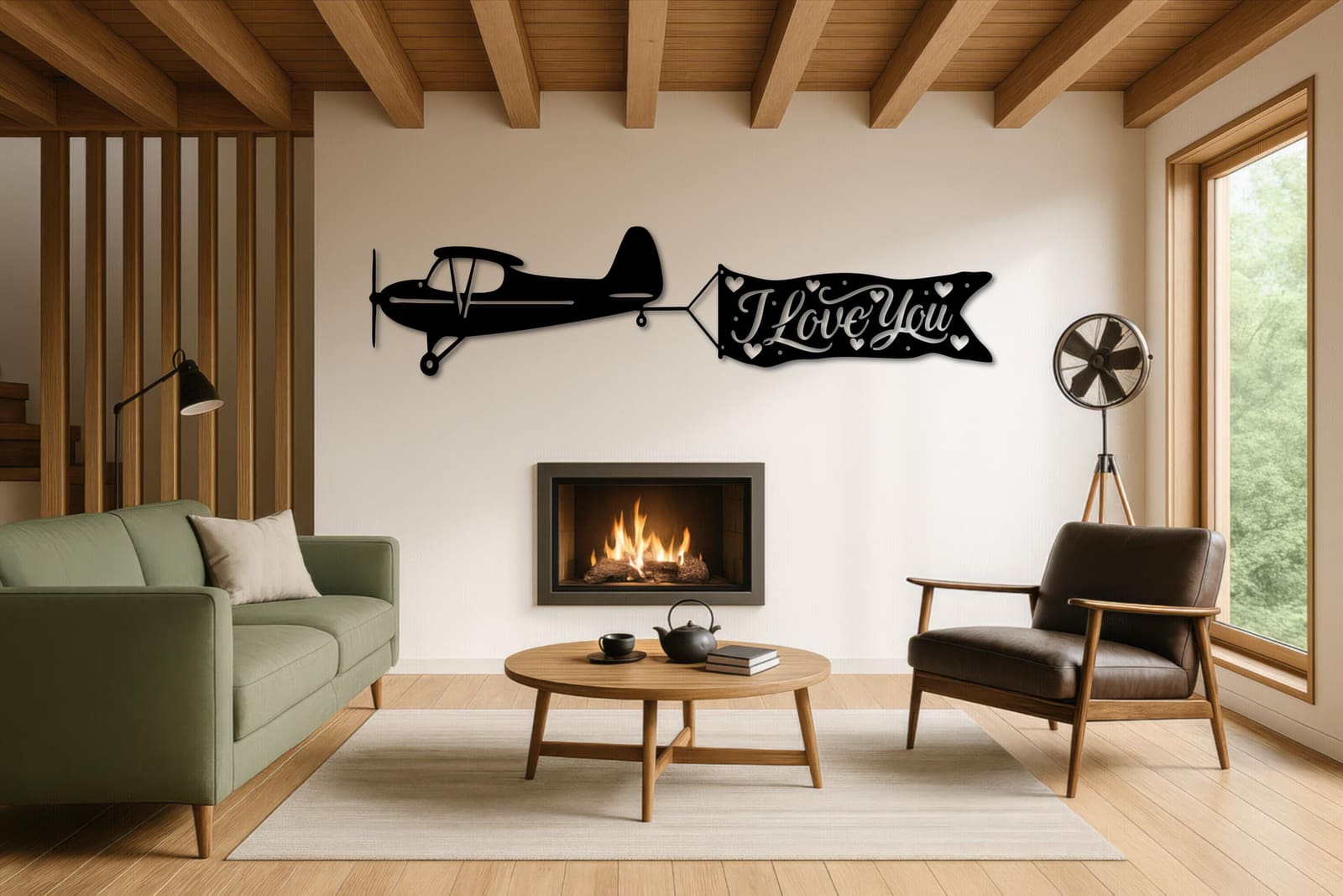 Art Mural Metalik – Aeroplani me Baner – punim artizanal çeliku nga AR-TI Atelier – foto 5