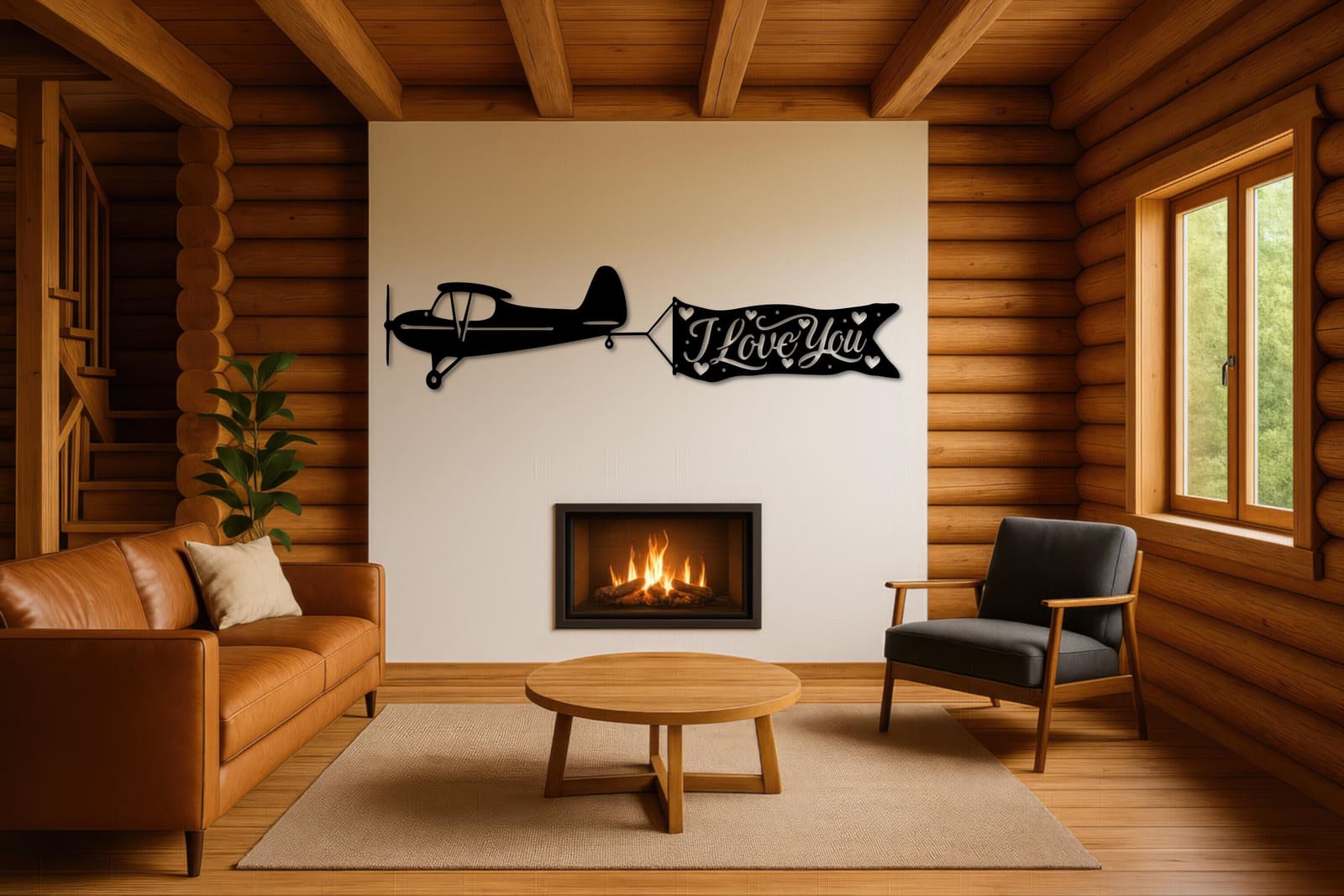 Art Mural Metalik – Aeroplani me Baner – punim artizanal çeliku nga AR-TI Atelier – foto 6