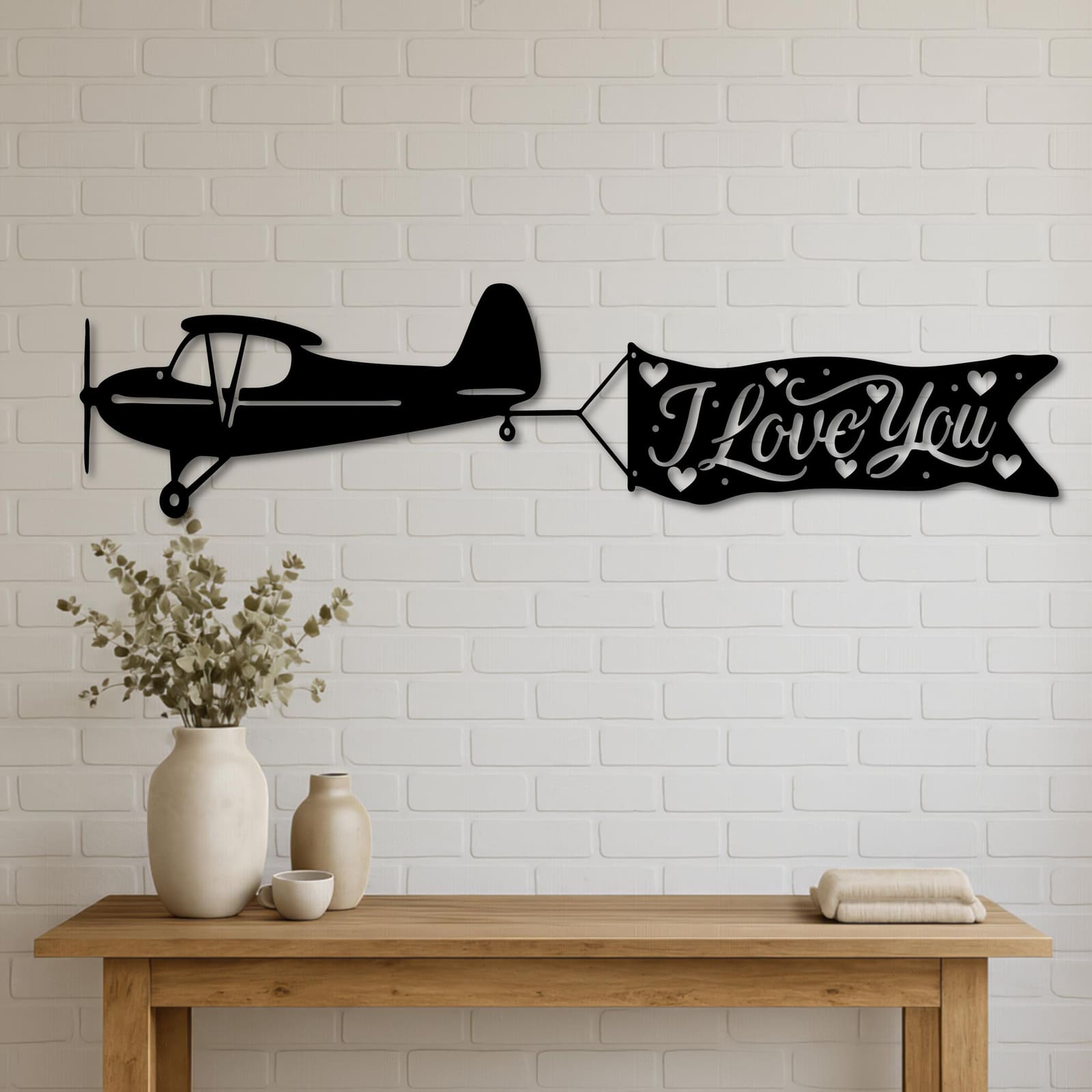 Art Mural Metalik – Aeroplani me Baner – punim artizanal çeliku nga AR-TI Atelier – foto 8