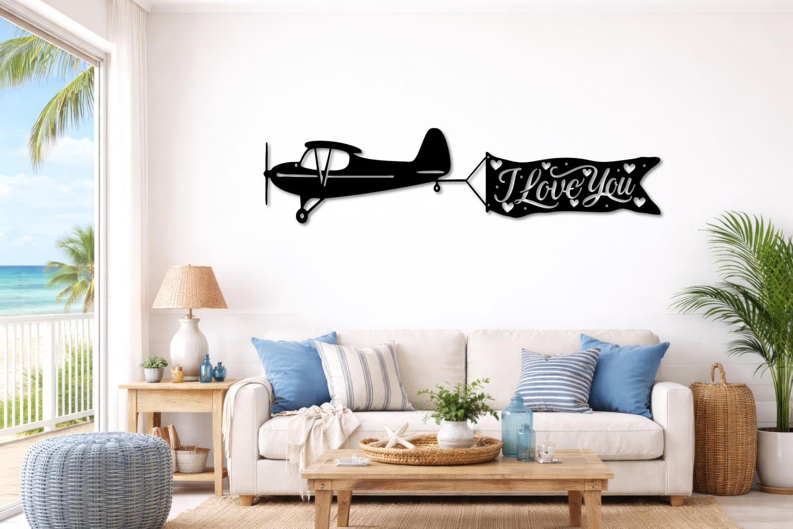 Art Mural Metalik – Aeroplani me Baner – punim artizanal çeliku nga AR-TI Atelier – foto 9