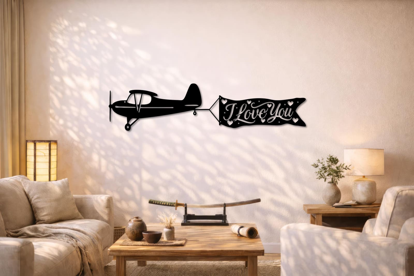 Art Mural Metalik – Aeroplani me Baner – punim artizanal çeliku nga AR-TI Atelier – foto 10