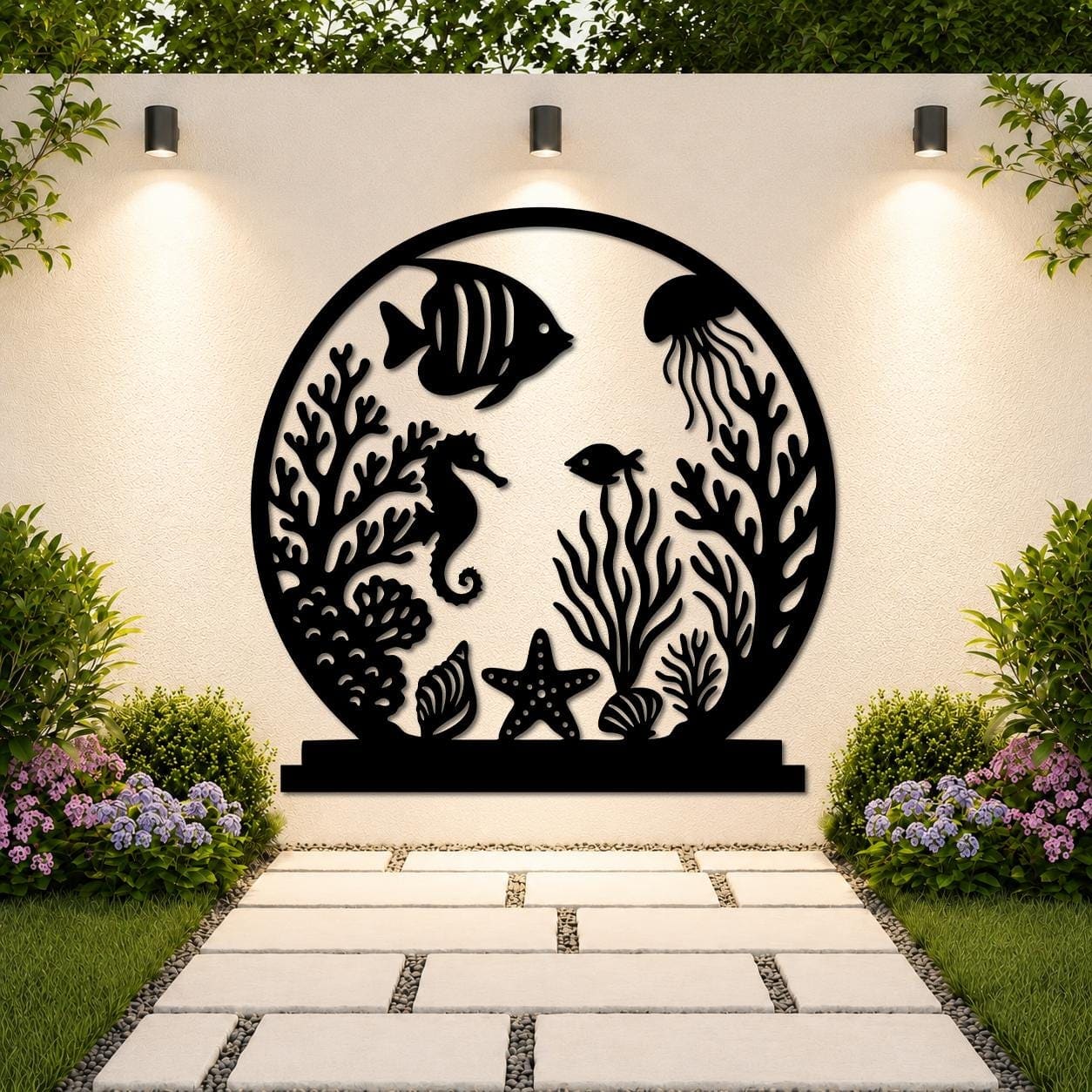 Art Mural Metalik – Akuariumi – punim artizanal nga AR-TI Atelier