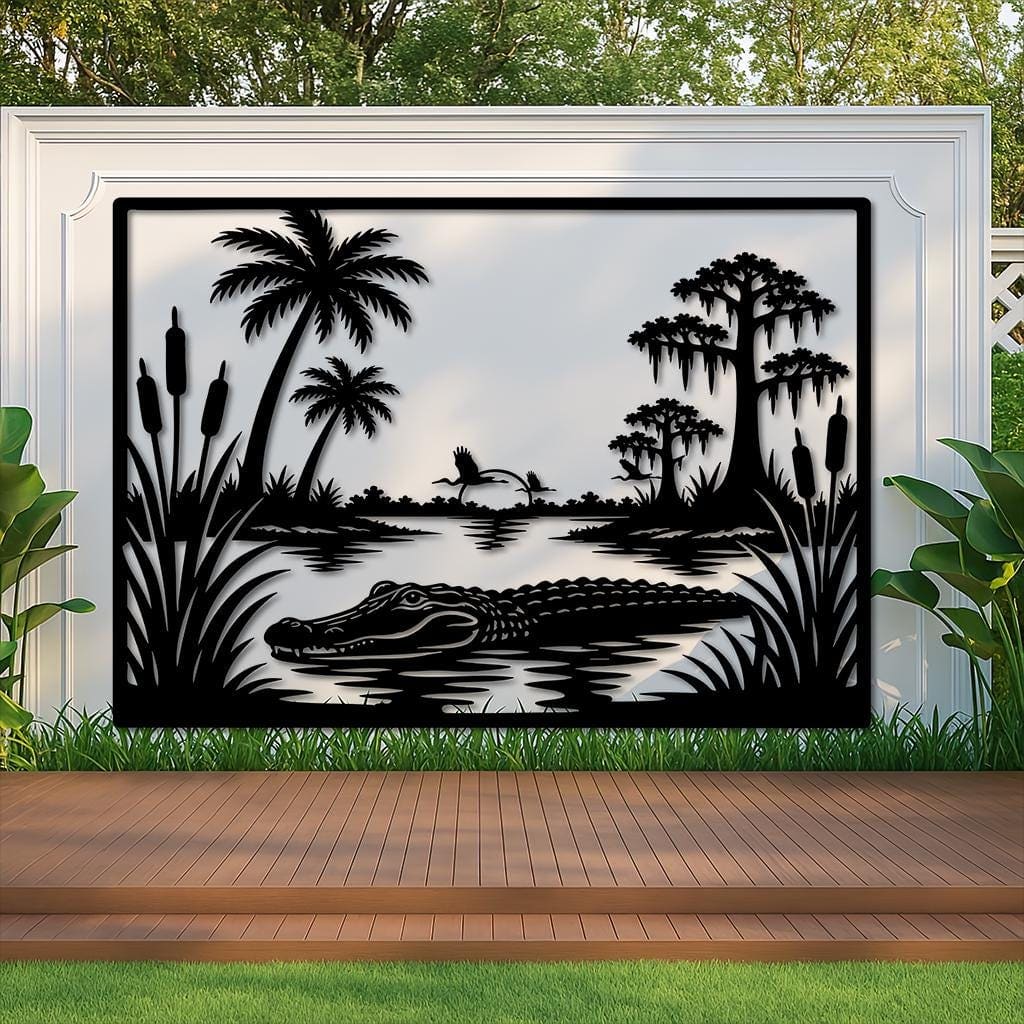 Art Mural Metalik – Aligatori – punim artizanal nga AR-TI Atelier