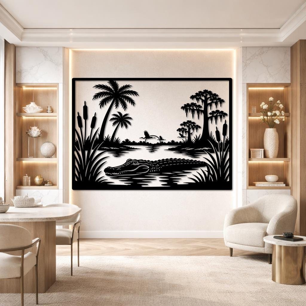 Art Mural Metalik – Aligatori – punim artizanal çeliku nga AR-TI Atelier – foto 7