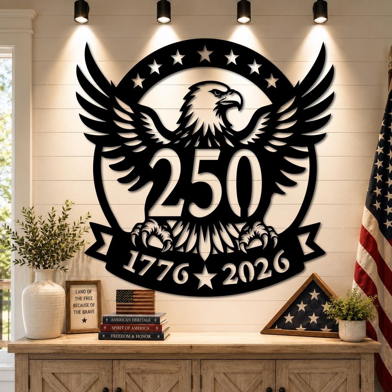 Art Mural Metalik – Amerika – 250-Vjetori – punim artizanal nga AR-TI Atelier