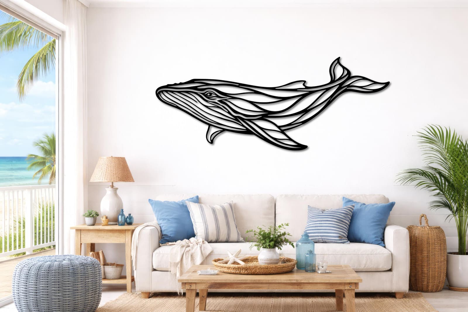 Art Mural Metalik – Balena – punim artizanal nga AR-TI Atelier