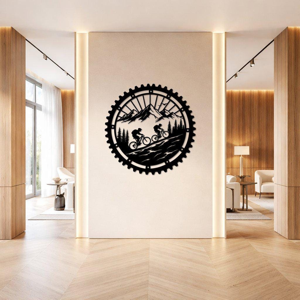 Art Mural Metalik – Biçikleta e Malit – punim artizanal çeliku nga AR-TI Atelier – foto 2