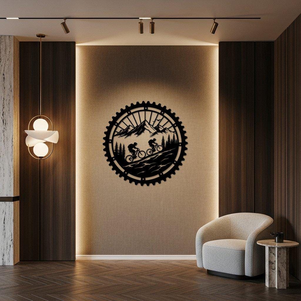 Art Mural Metalik – Biçikleta e Malit – punim artizanal çeliku nga AR-TI Atelier – foto 3
