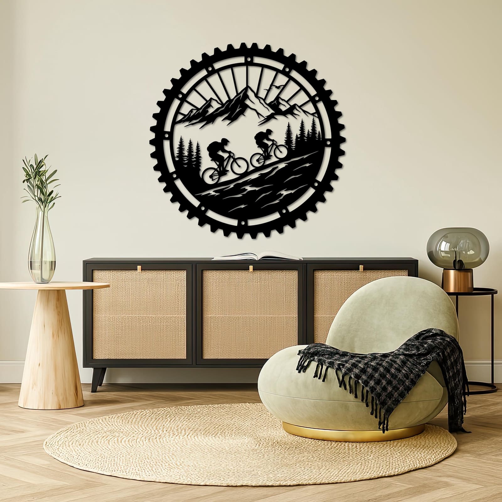 Art Mural Metalik – Biçikleta e Malit – punim artizanal çeliku nga AR-TI Atelier – foto 5