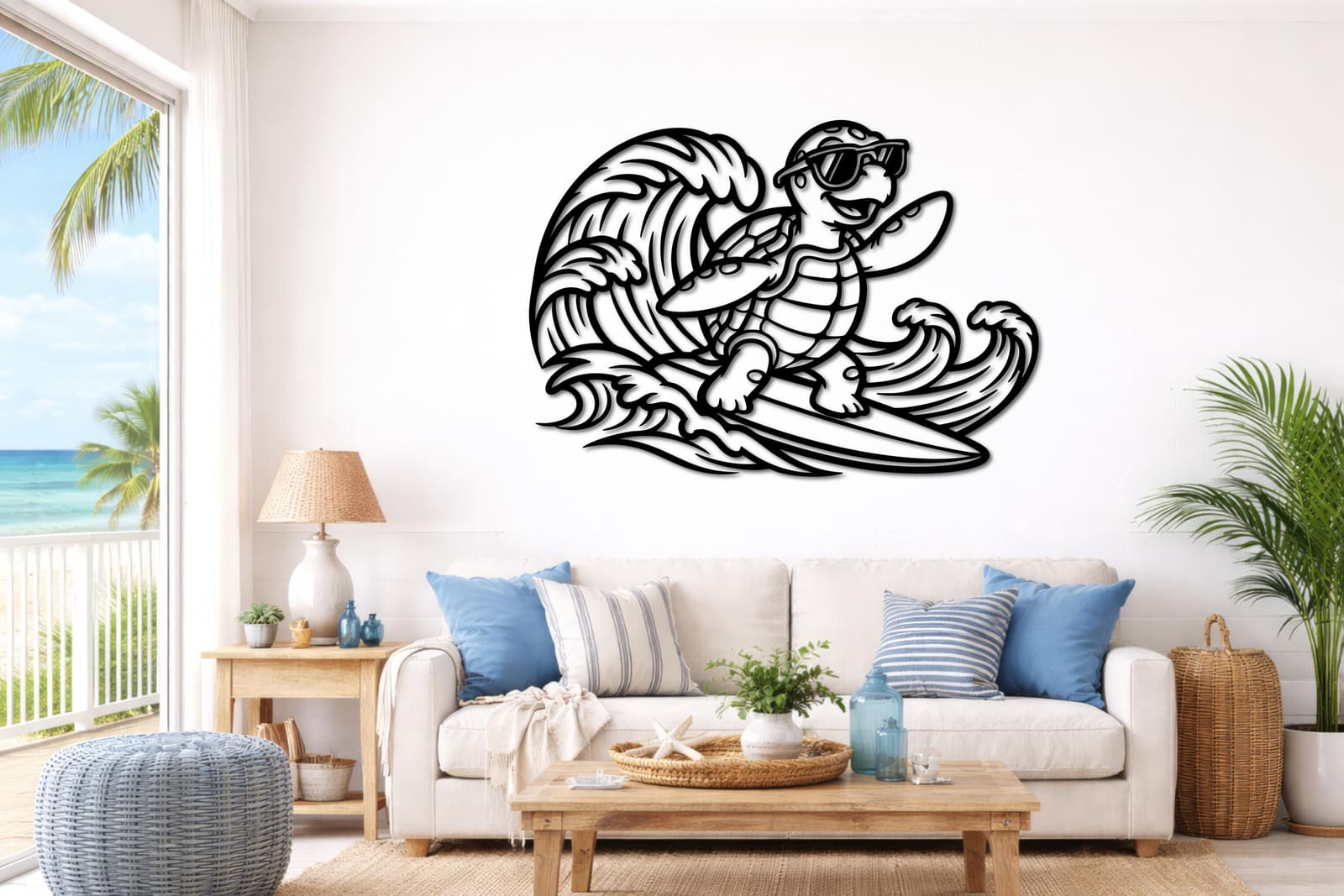 Art Mural Metalik – Breshka Surfiste – punim artizanal nga AR-TI Atelier