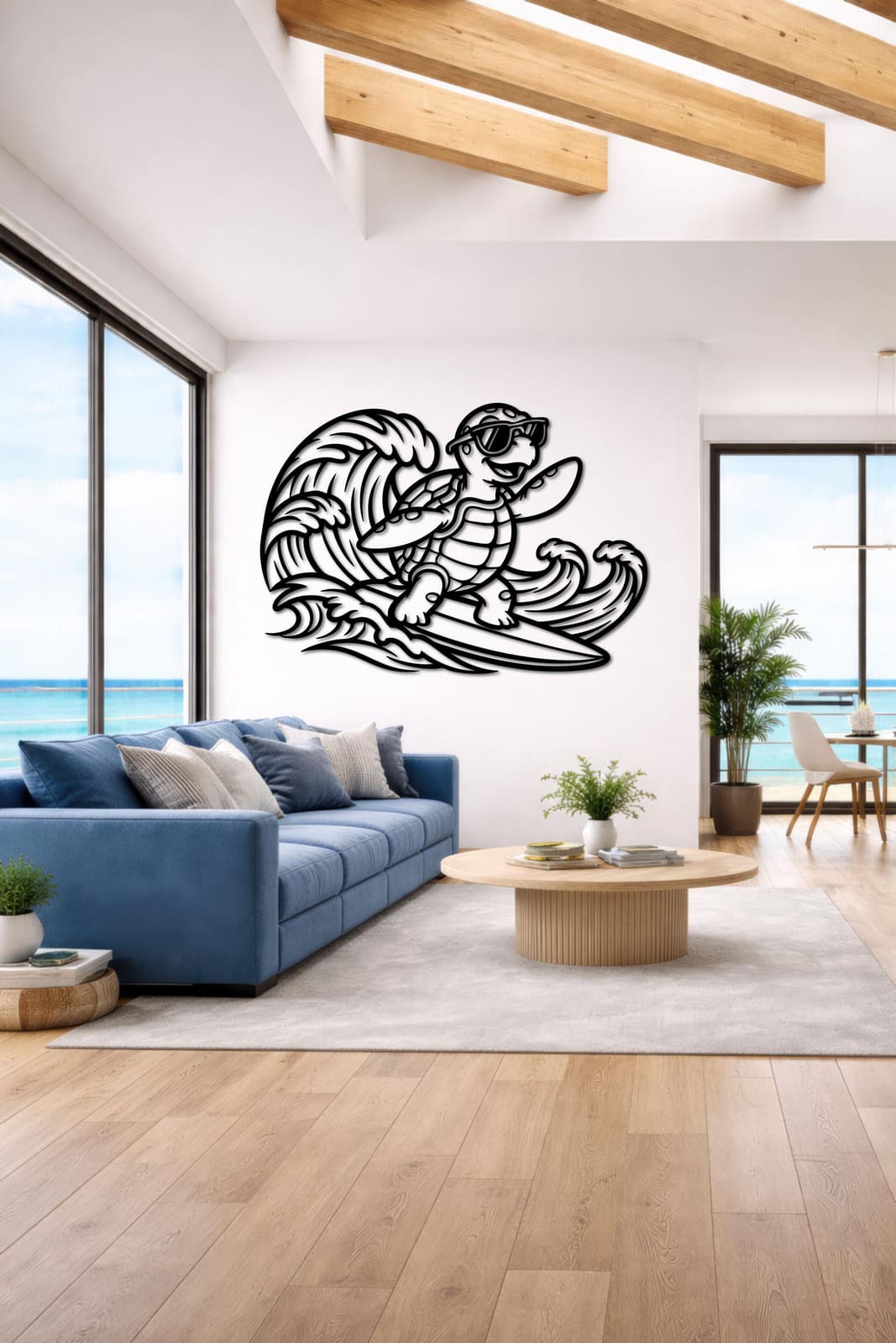 Art Mural Metalik – Breshka Surfiste – punim artizanal çeliku nga AR-TI Atelier – foto 4