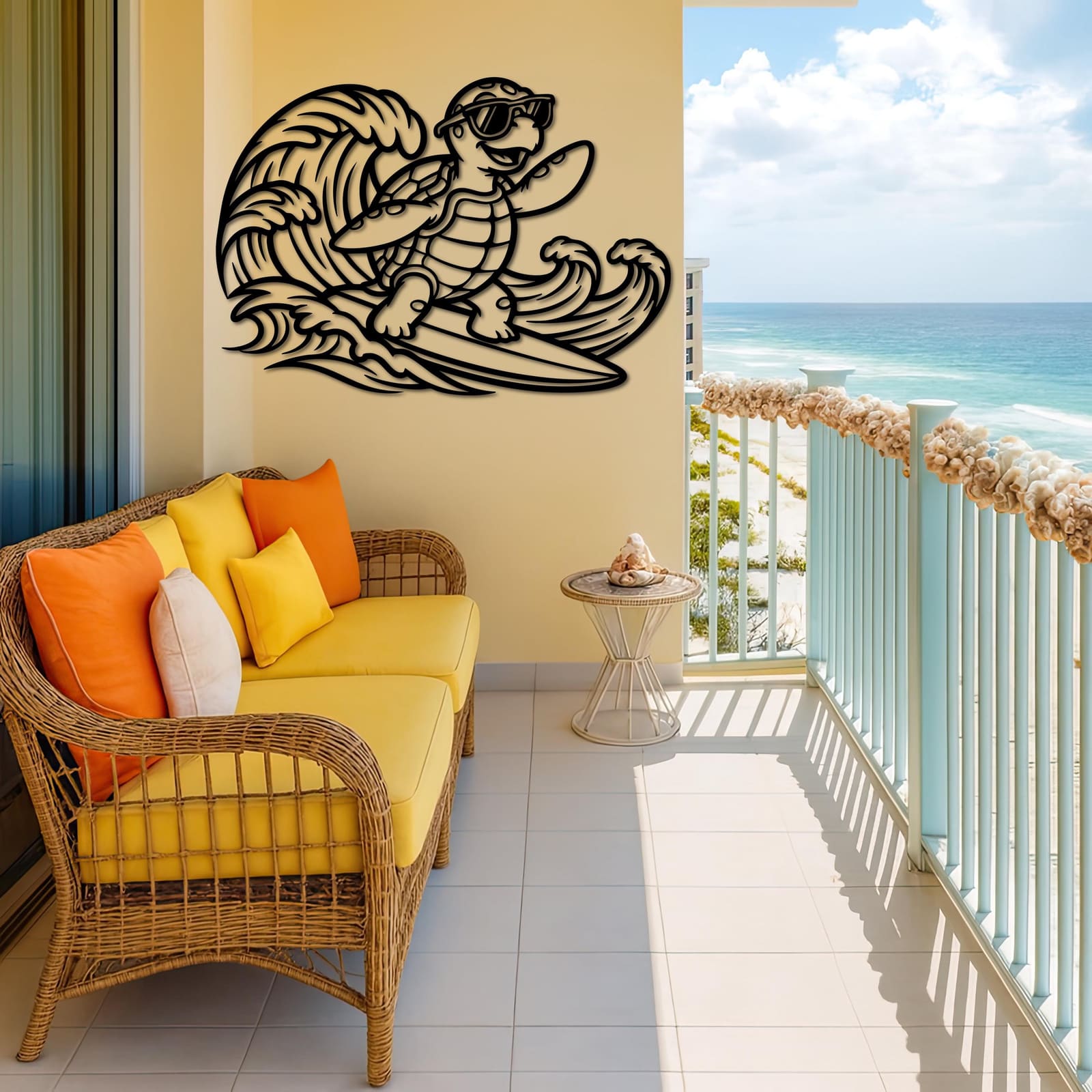 Art Mural Metalik – Breshka Surfiste – punim artizanal çeliku nga AR-TI Atelier – foto 5