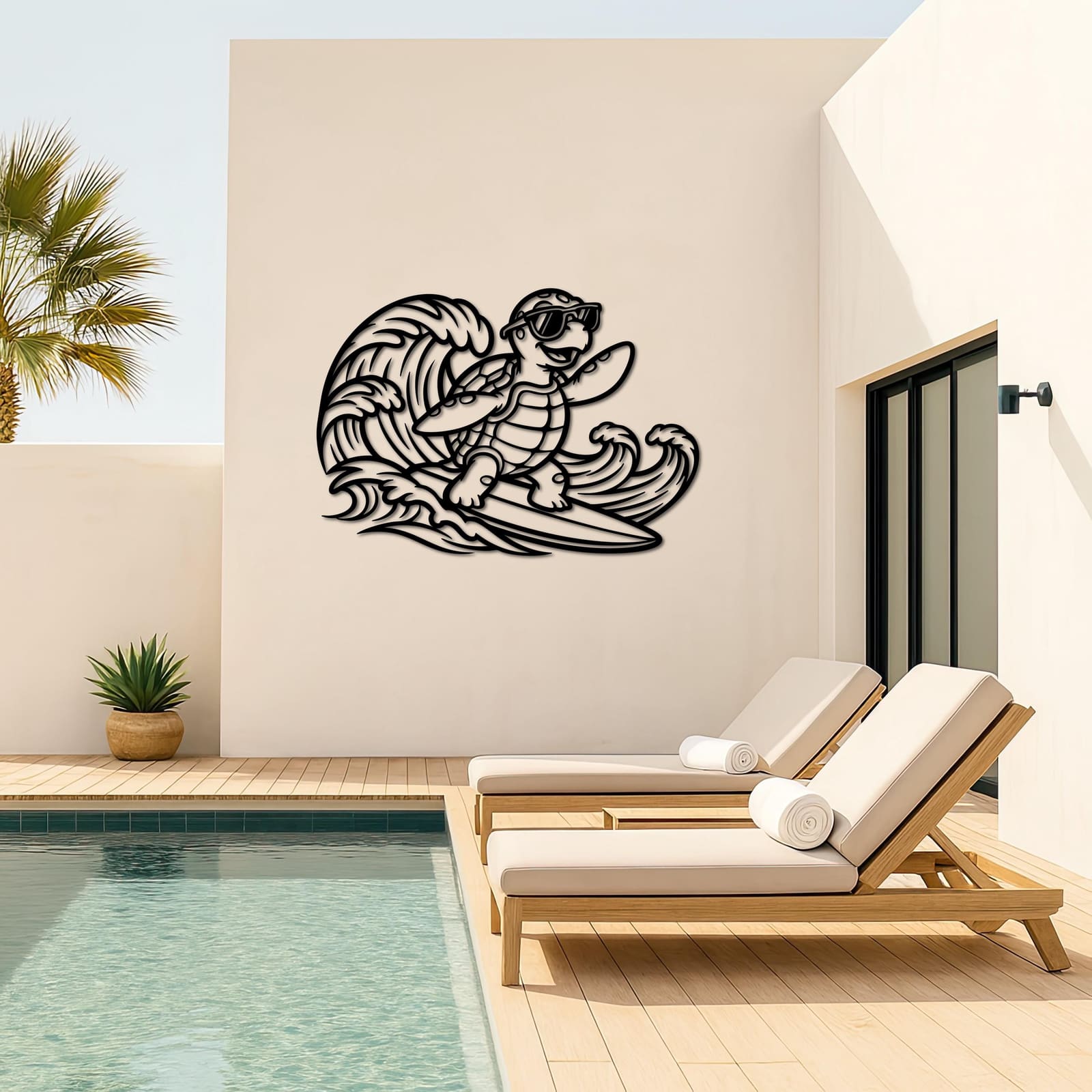 Art Mural Metalik – Breshka Surfiste – punim artizanal çeliku nga AR-TI Atelier – foto 6