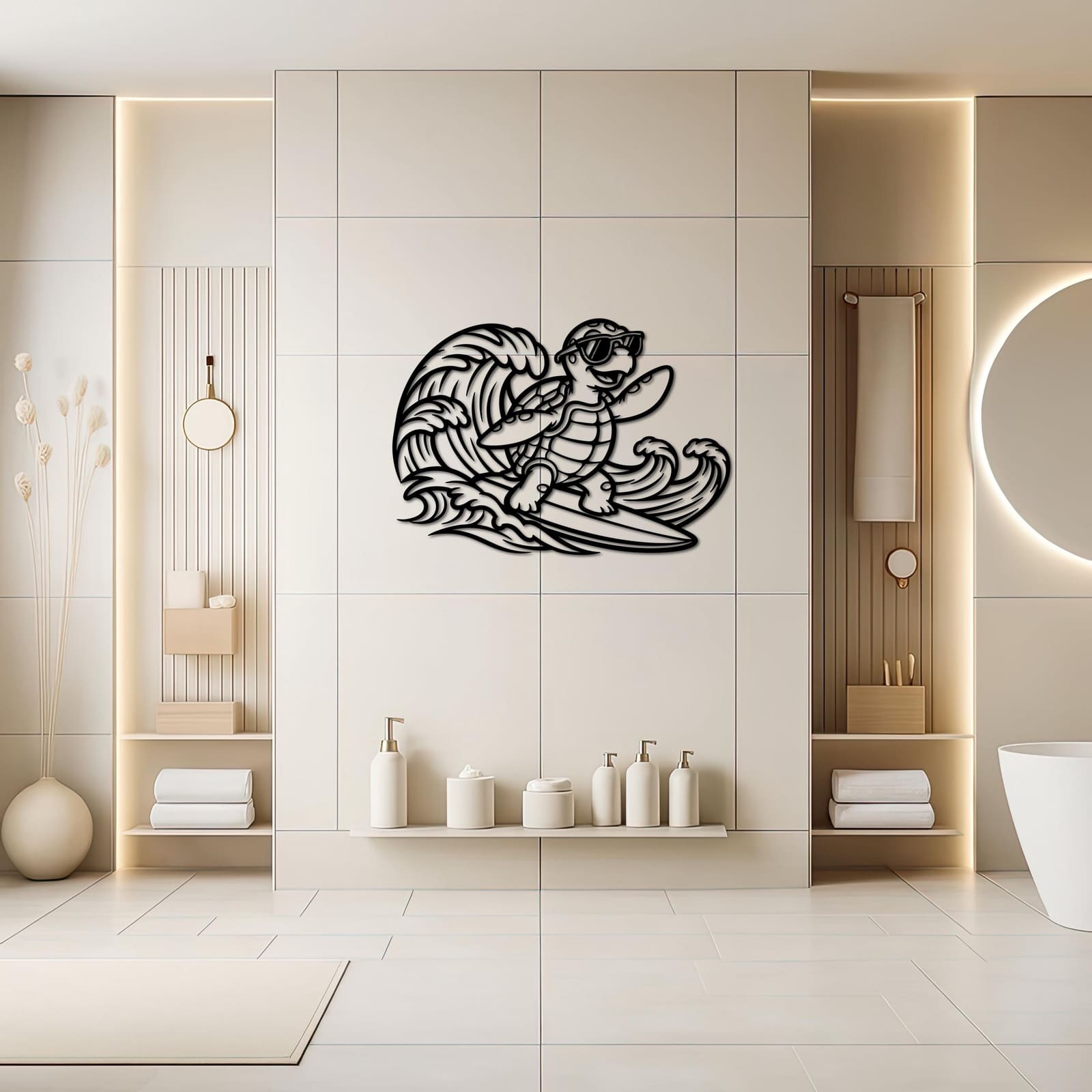 Art Mural Metalik – Breshka Surfiste – punim artizanal çeliku nga AR-TI Atelier – foto 9