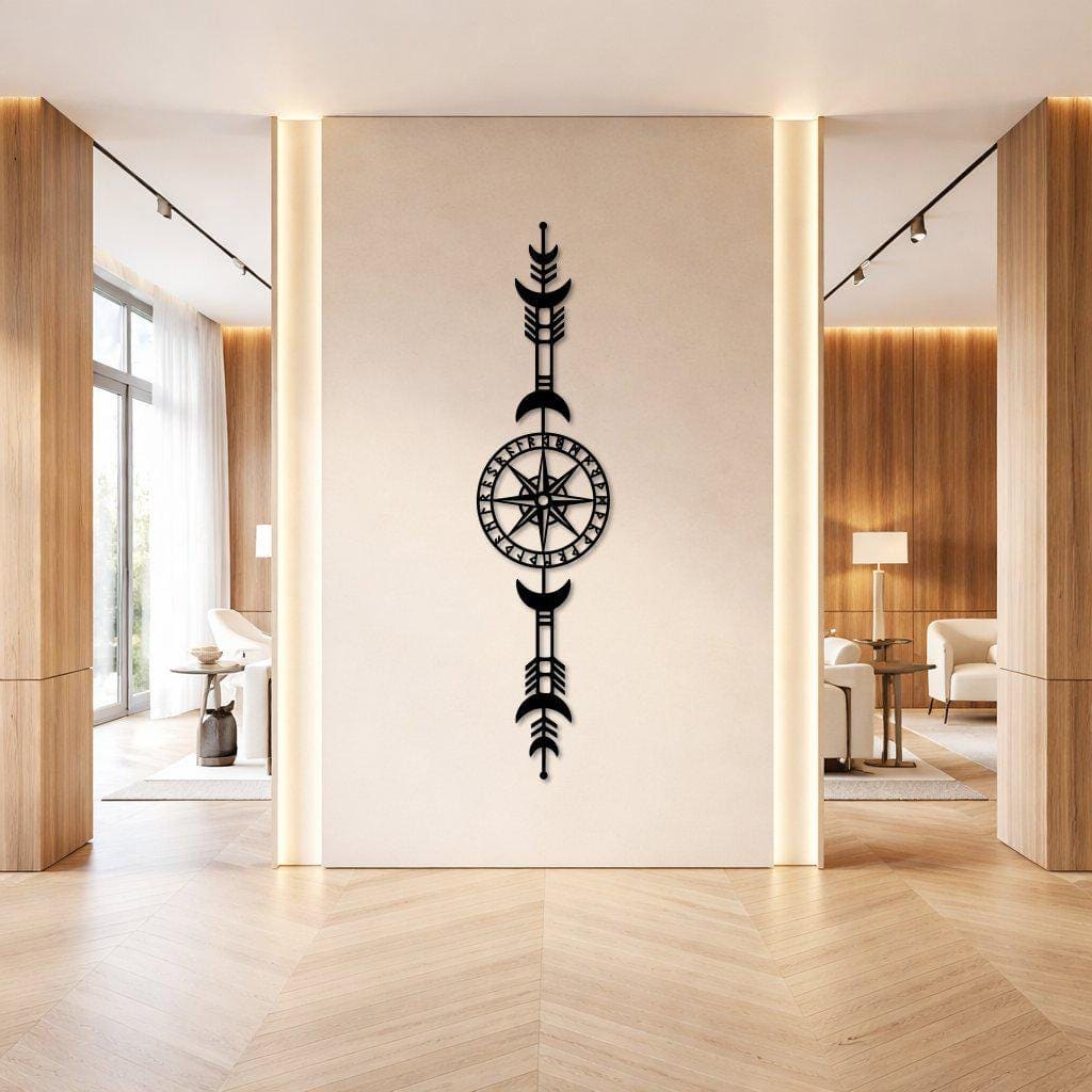 Art Mural Metalik – Busulla – punim artizanal nga AR-TI Atelier