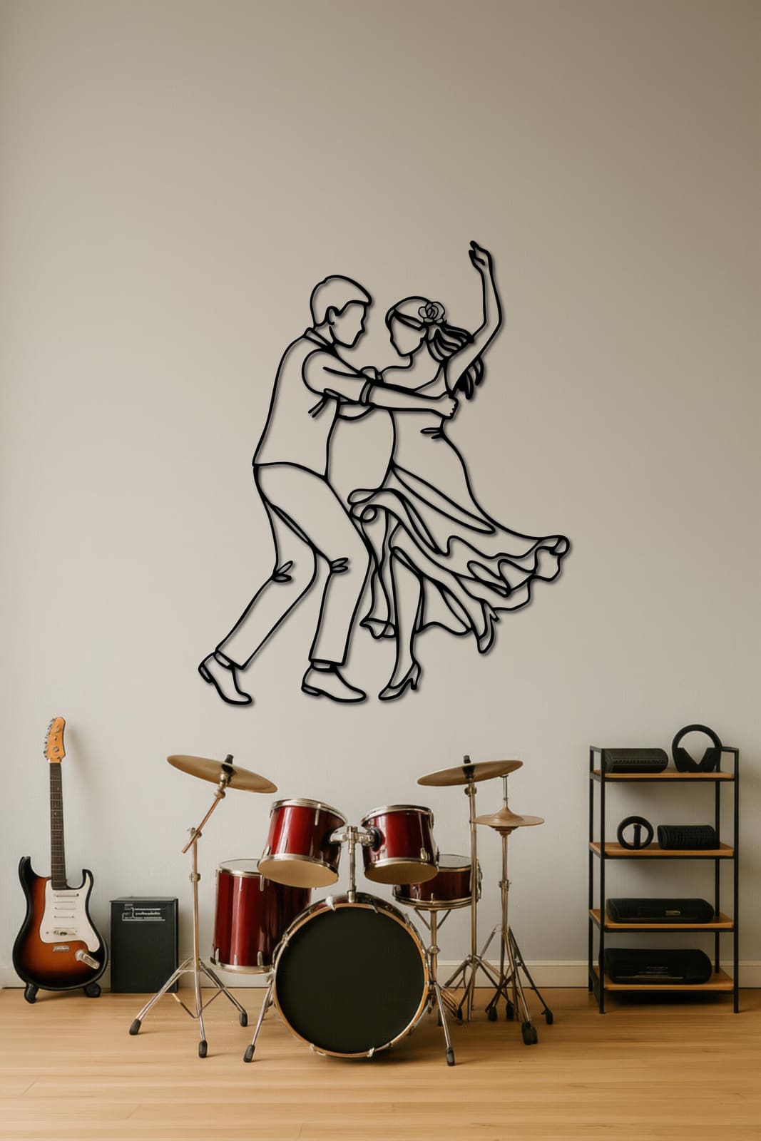 Art Mural Metalik – Çifti në Vallëzim – punim artizanal nga AR-TI Atelier