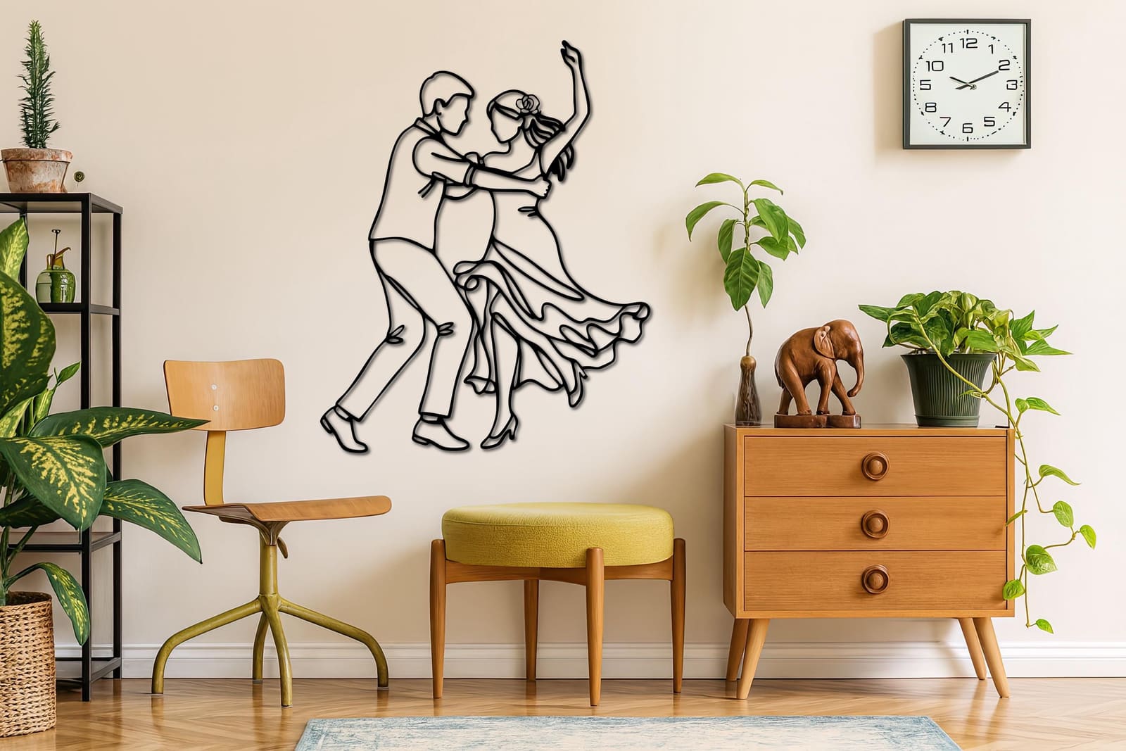 Art Mural Metalik – Çifti në Vallëzim – punim artizanal çeliku nga AR-TI Atelier – foto 2