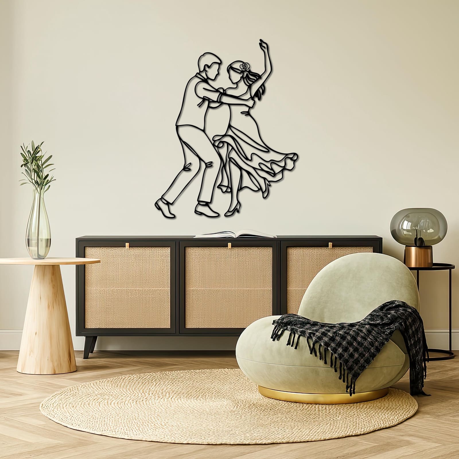 Art Mural Metalik – Çifti në Vallëzim – punim artizanal çeliku nga AR-TI Atelier – foto 3