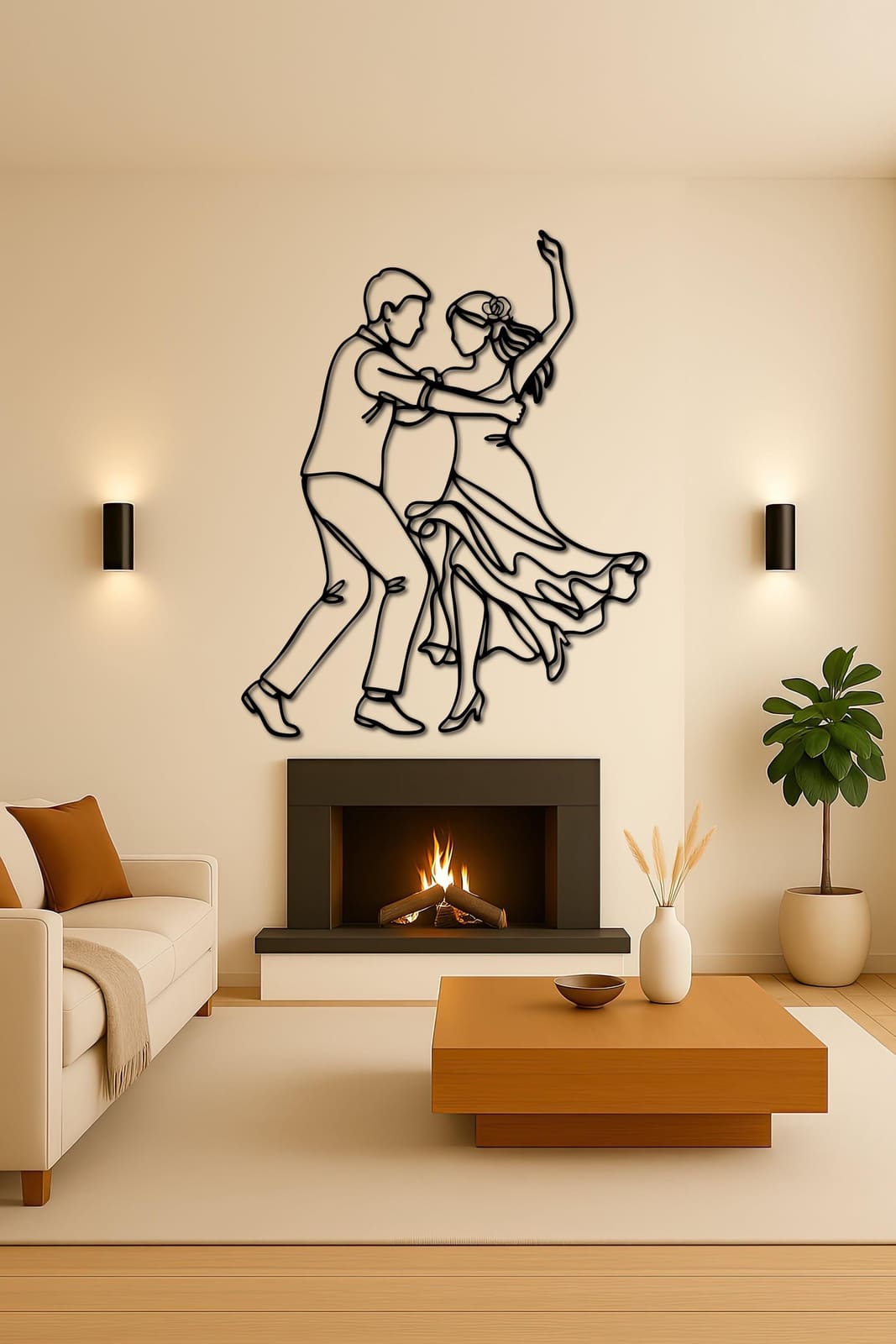 Art Mural Metalik – Çifti në Vallëzim – punim artizanal çeliku nga AR-TI Atelier – foto 4