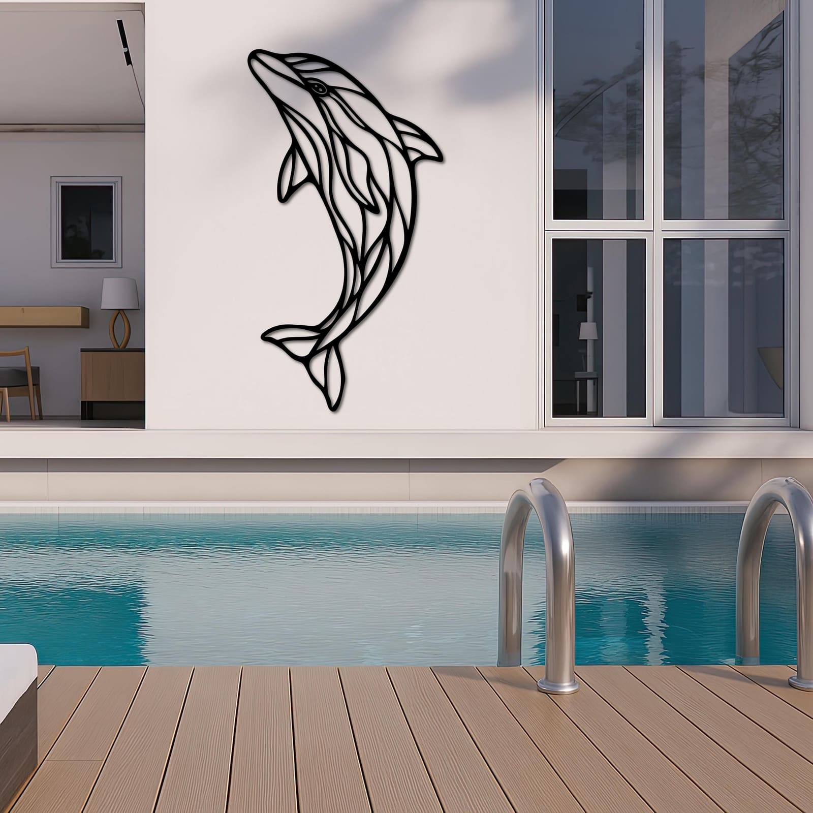 Art Mural Metalik – Delfini – punim artizanal çeliku nga AR-TI Atelier – foto 2
