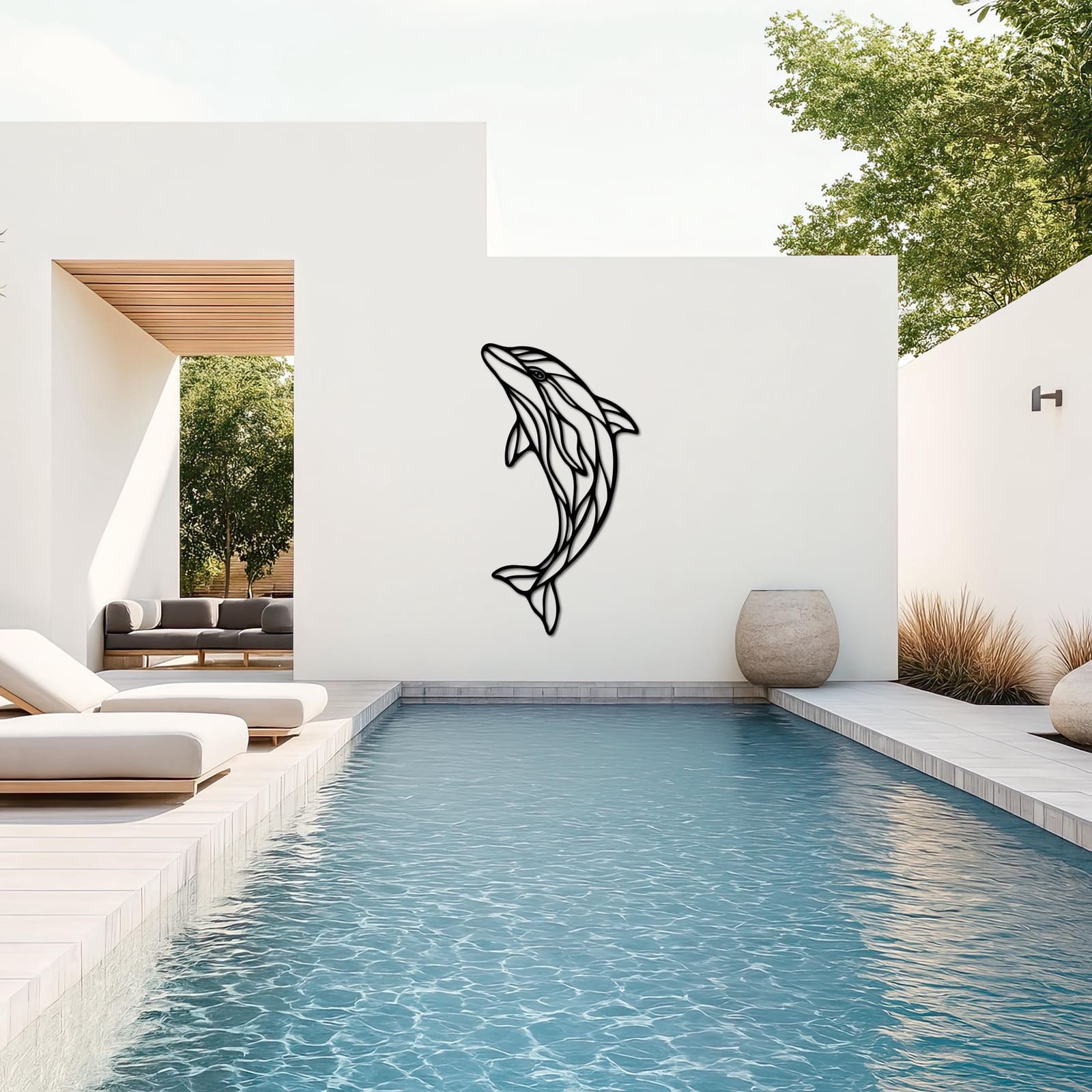 Art Mural Metalik – Delfini – punim artizanal çeliku nga AR-TI Atelier – foto 3
