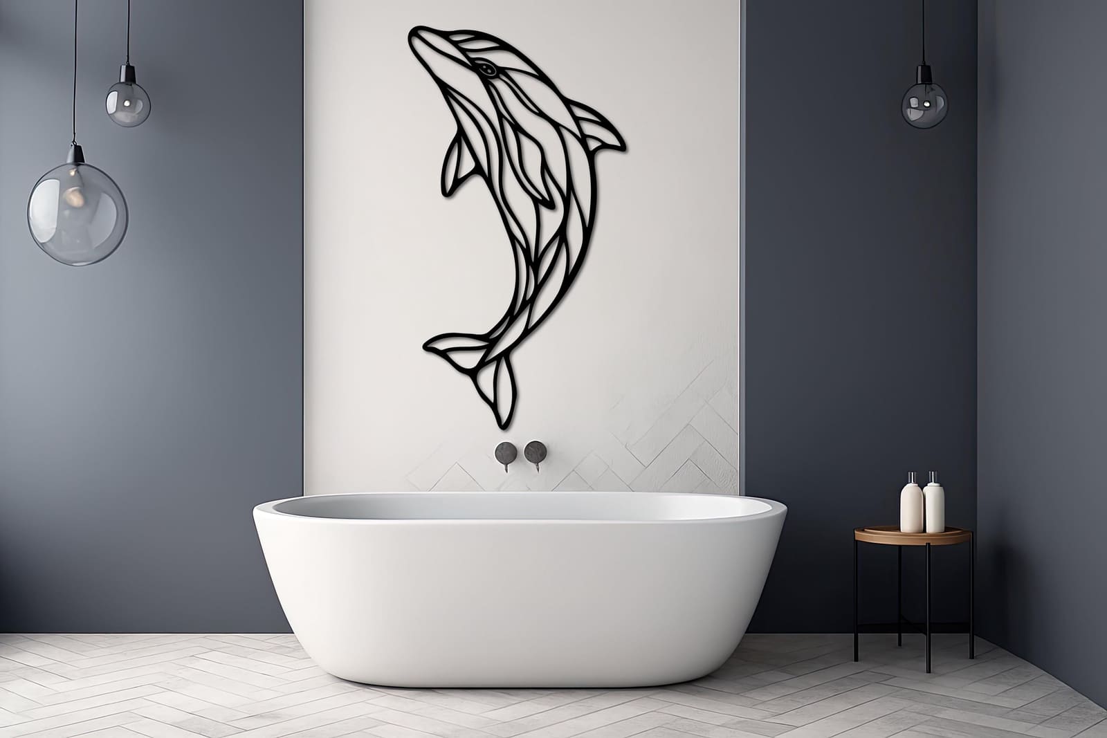 Art Mural Metalik – Delfini – punim artizanal çeliku nga AR-TI Atelier – foto 5