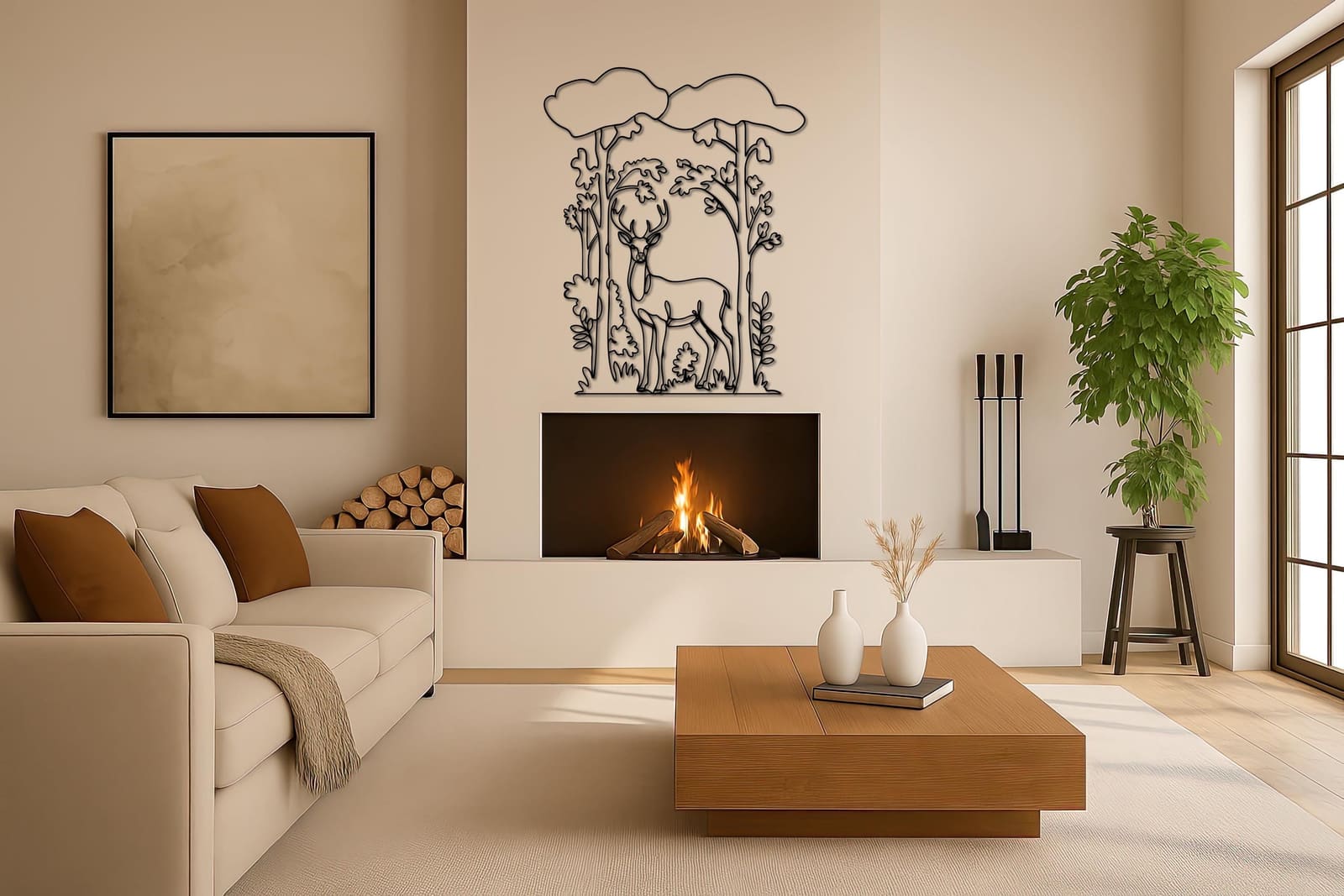 Art Mural Metalik – Dreri Line Art · Modeli 2 – punim artizanal çeliku nga AR-TI Atelier – foto 3