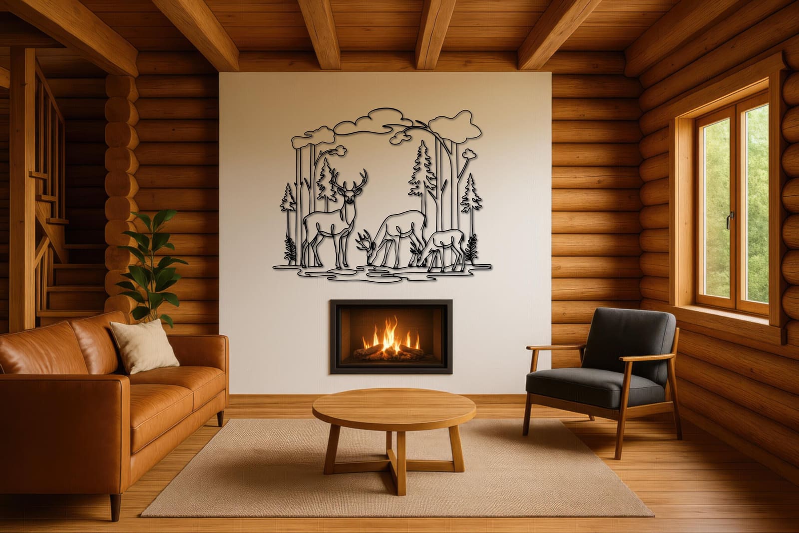 Art Mural Metalik – Familja e Drerëve – punim artizanal çeliku nga AR-TI Atelier – foto 5