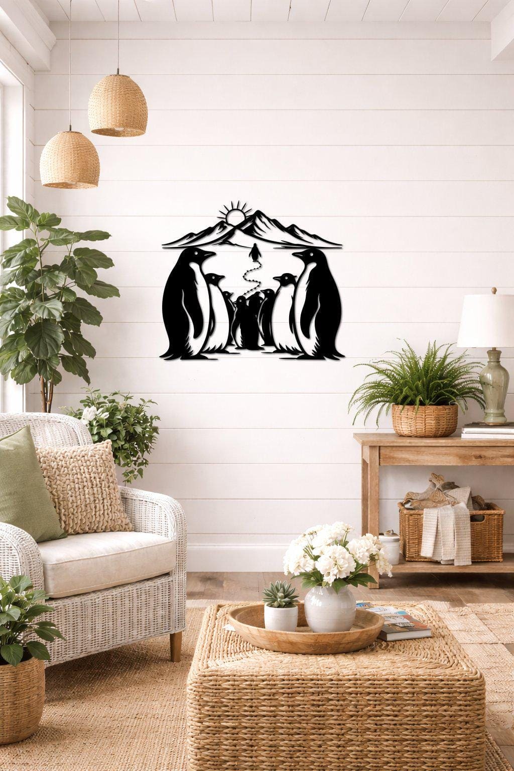 Art Mural Metalik – Familja e Pinguinëve – punim artizanal çeliku nga AR-TI Atelier – foto 6