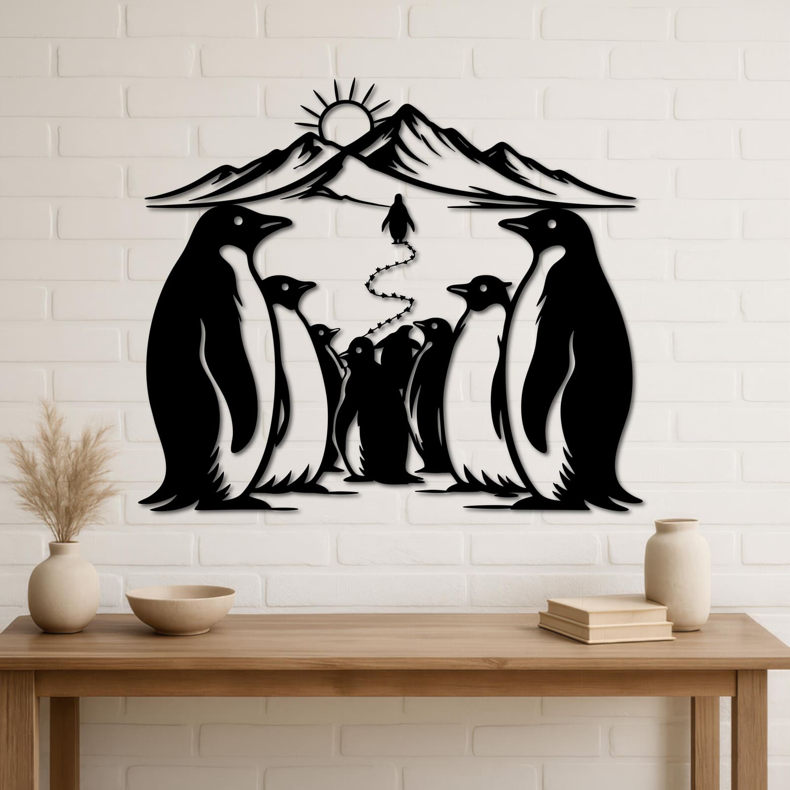 Art Mural Metalik – Familja e Pinguinëve – punim artizanal çeliku nga AR-TI Atelier – foto 7