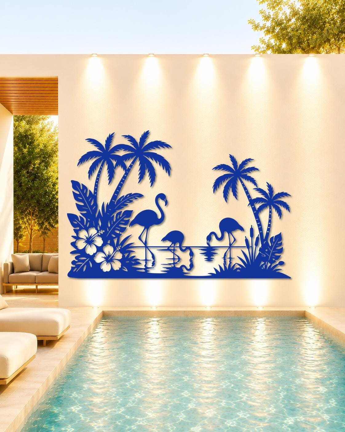 Art Mural Metalik – Flamingoja – punim artizanal çeliku nga AR-TI Atelier – foto 2