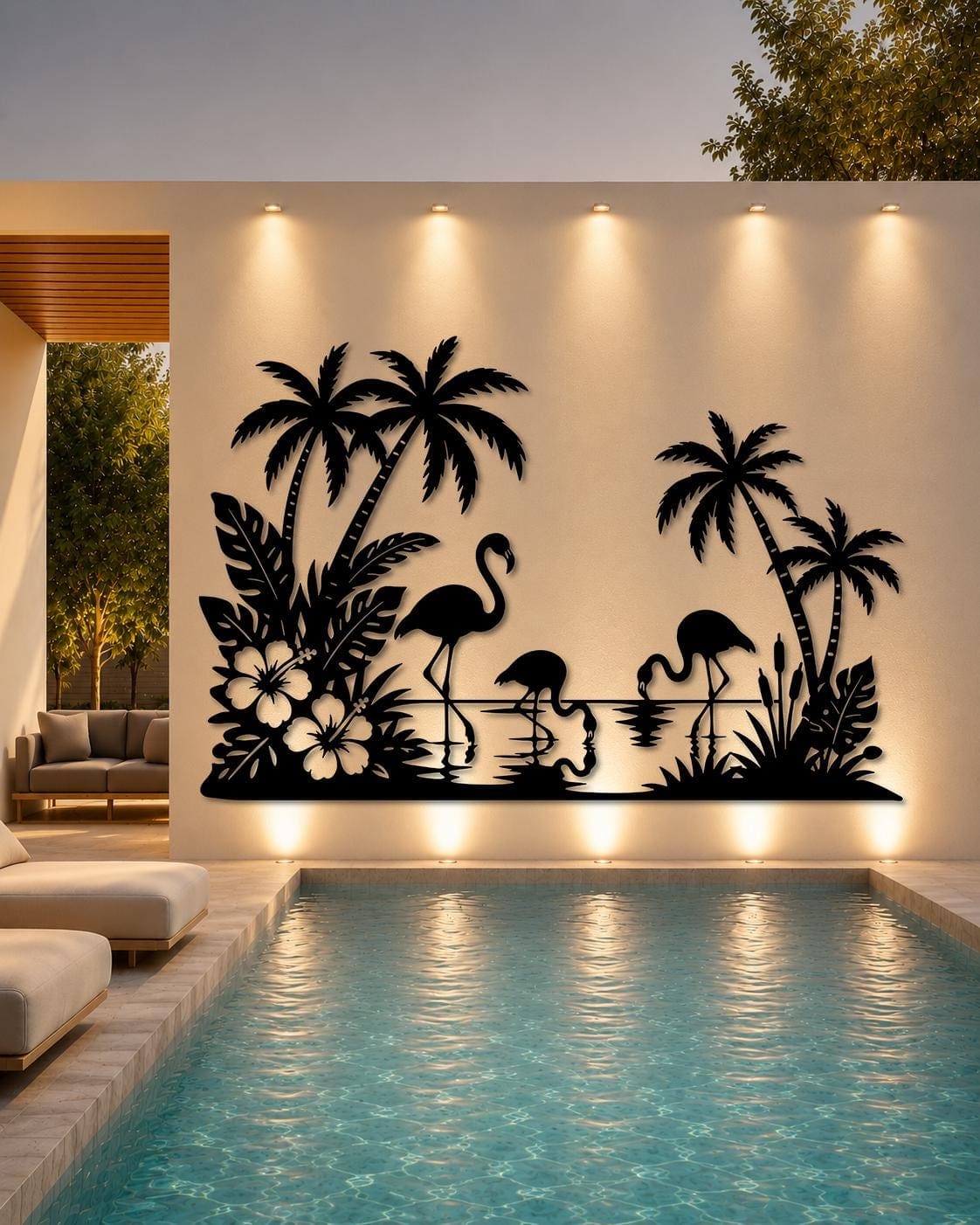 Art Mural Metalik – Flamingoja – punim artizanal çeliku nga AR-TI Atelier – foto 4