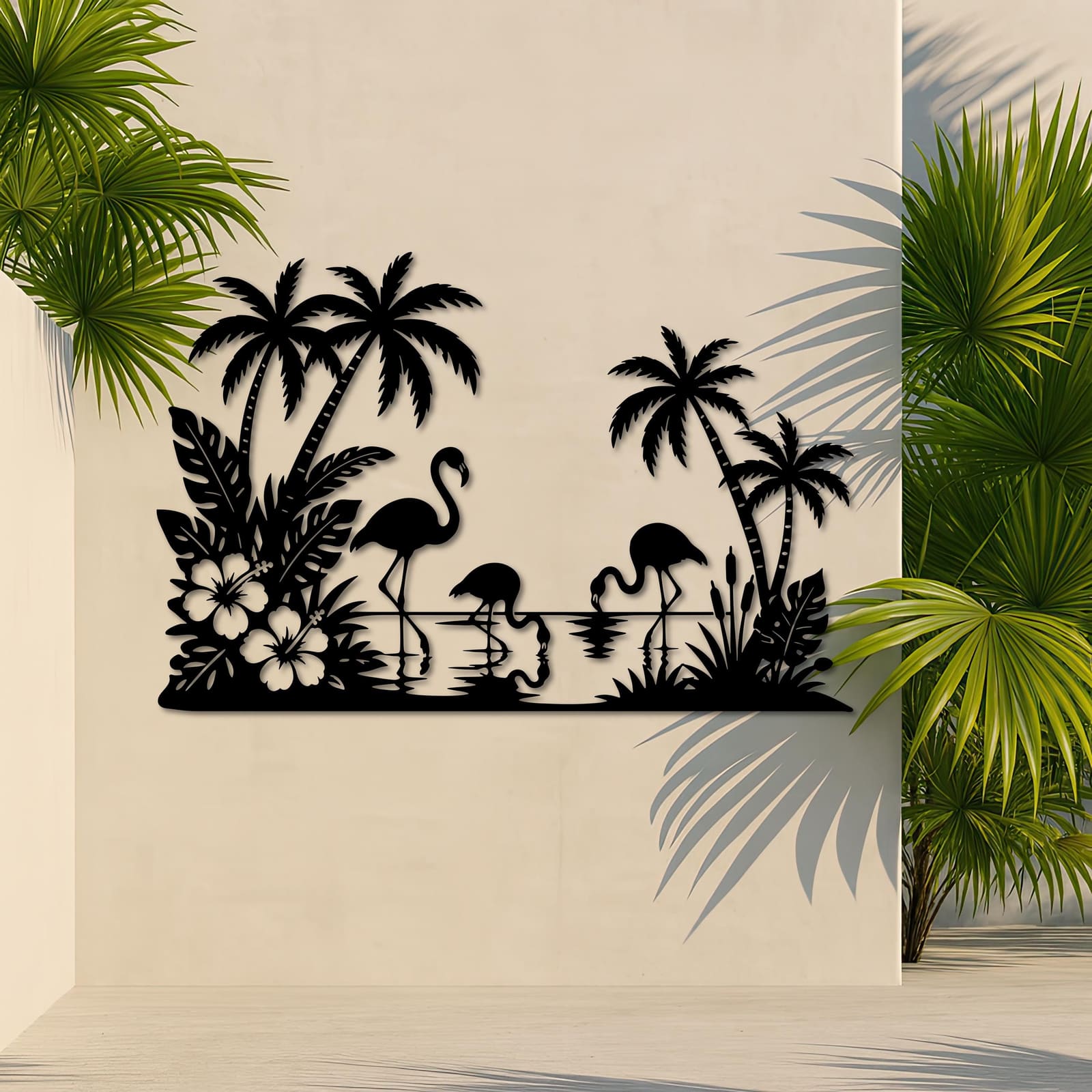 Art Mural Metalik – Flamingoja – punim artizanal çeliku nga AR-TI Atelier – foto 6