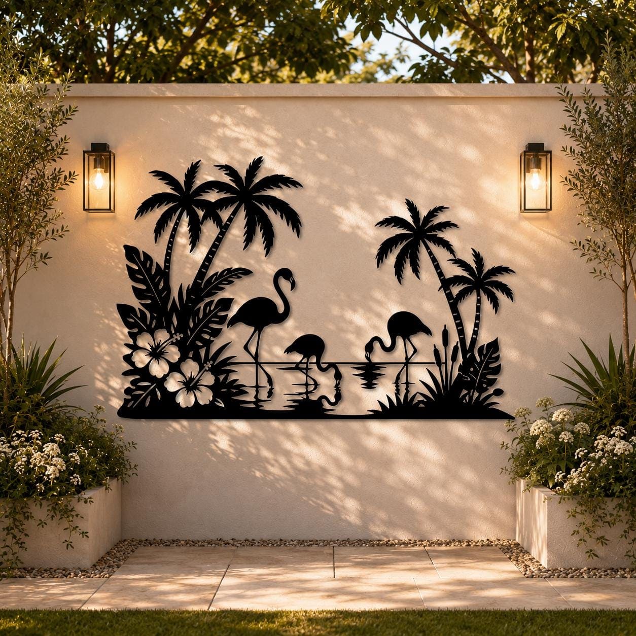 Art Mural Metalik – Flamingoja – punim artizanal çeliku nga AR-TI Atelier – foto 8
