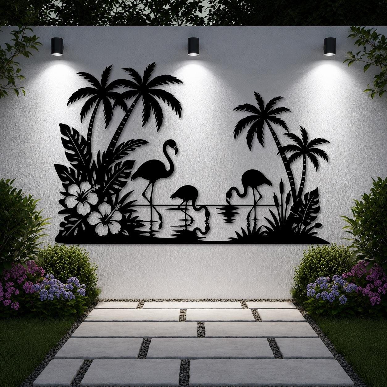 Art Mural Metalik – Flamingoja – punim artizanal çeliku nga AR-TI Atelier – foto 9