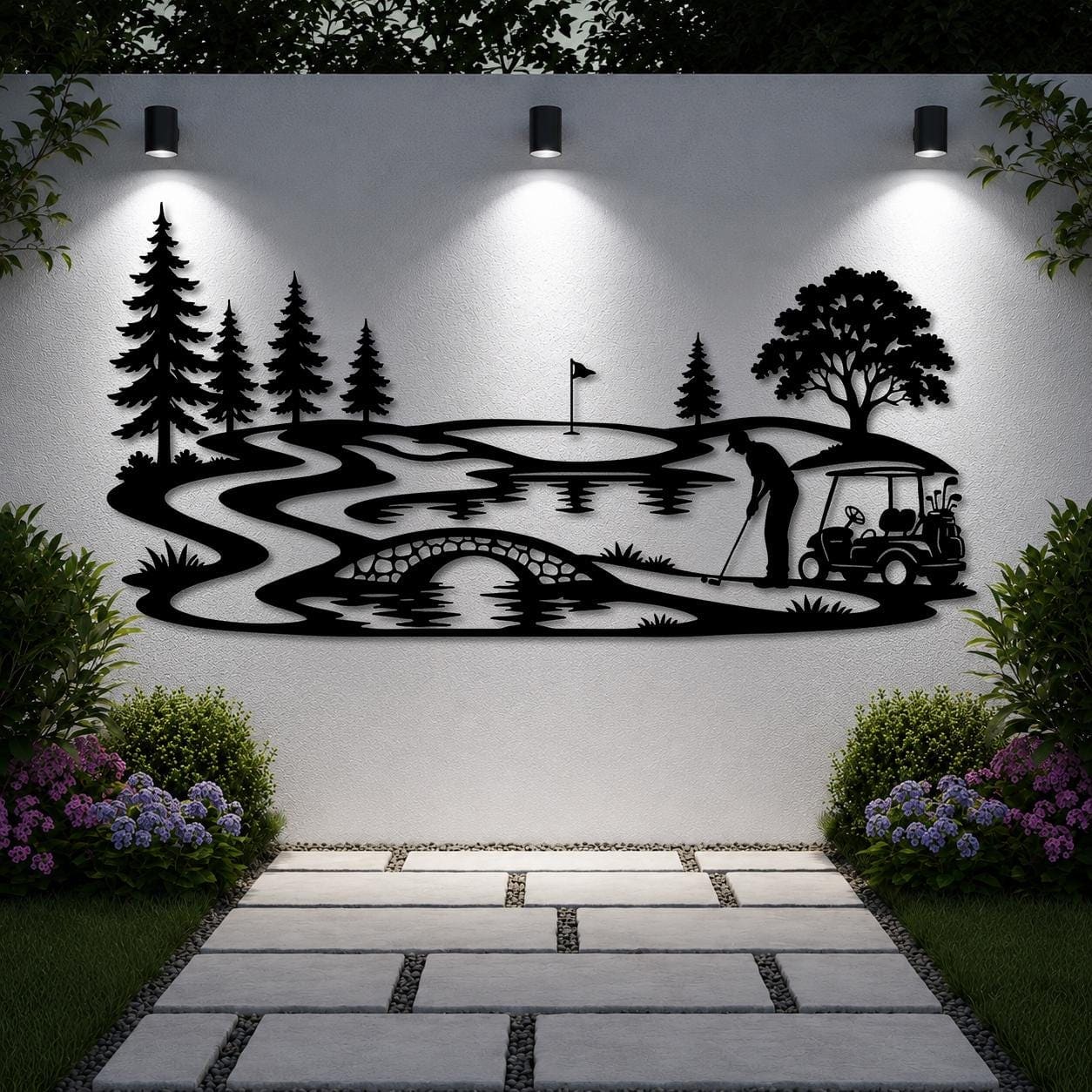 Art Mural Metalik – Fusha e Golfit – punim artizanal çeliku nga AR-TI Atelier – foto 5