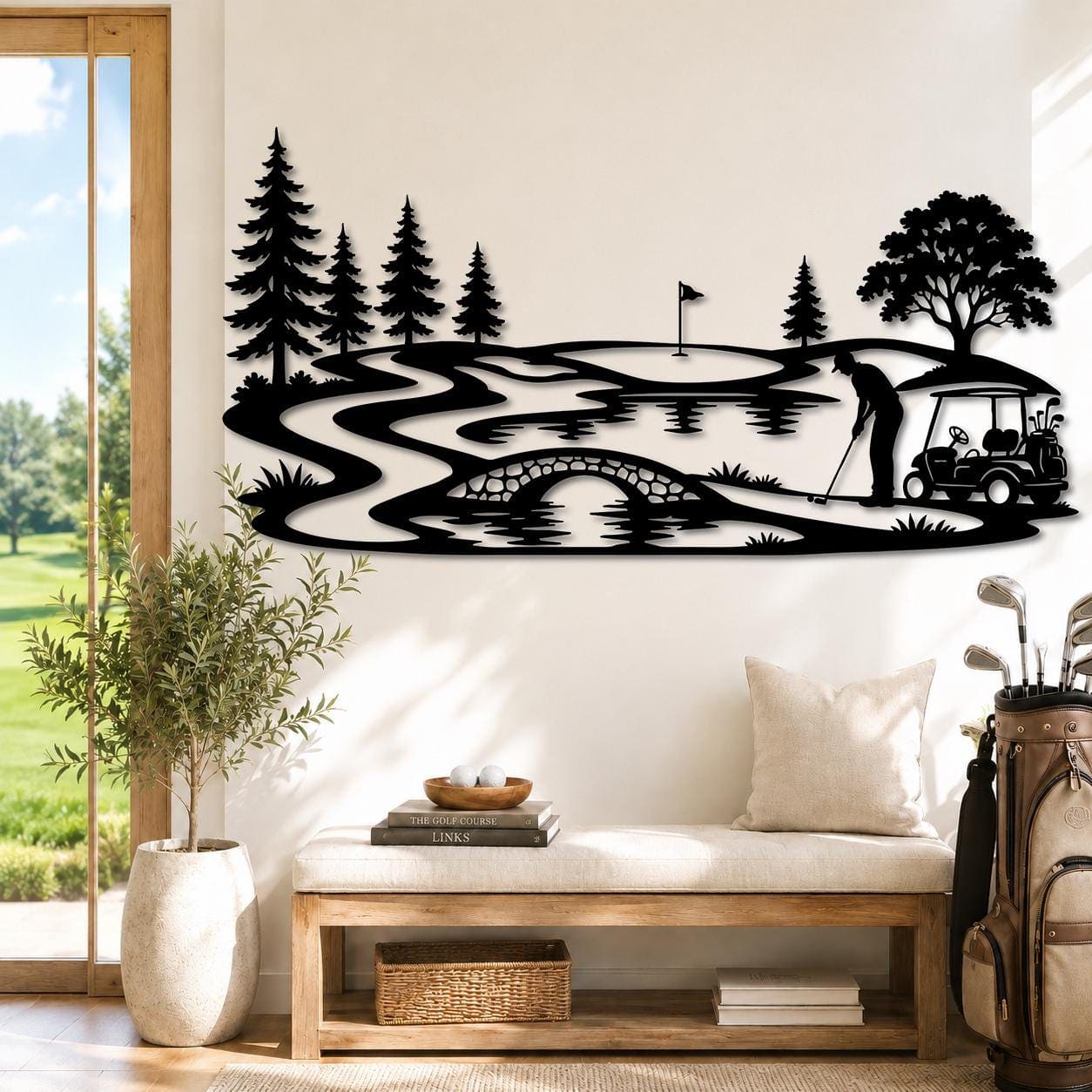 Art Mural Metalik – Fusha e Golfit – punim artizanal çeliku nga AR-TI Atelier – foto 8