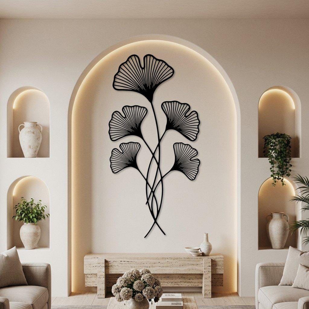 Art Mural Metalik – Ginkgo Biloba – punim artizanal çeliku nga AR-TI Atelier – foto 2