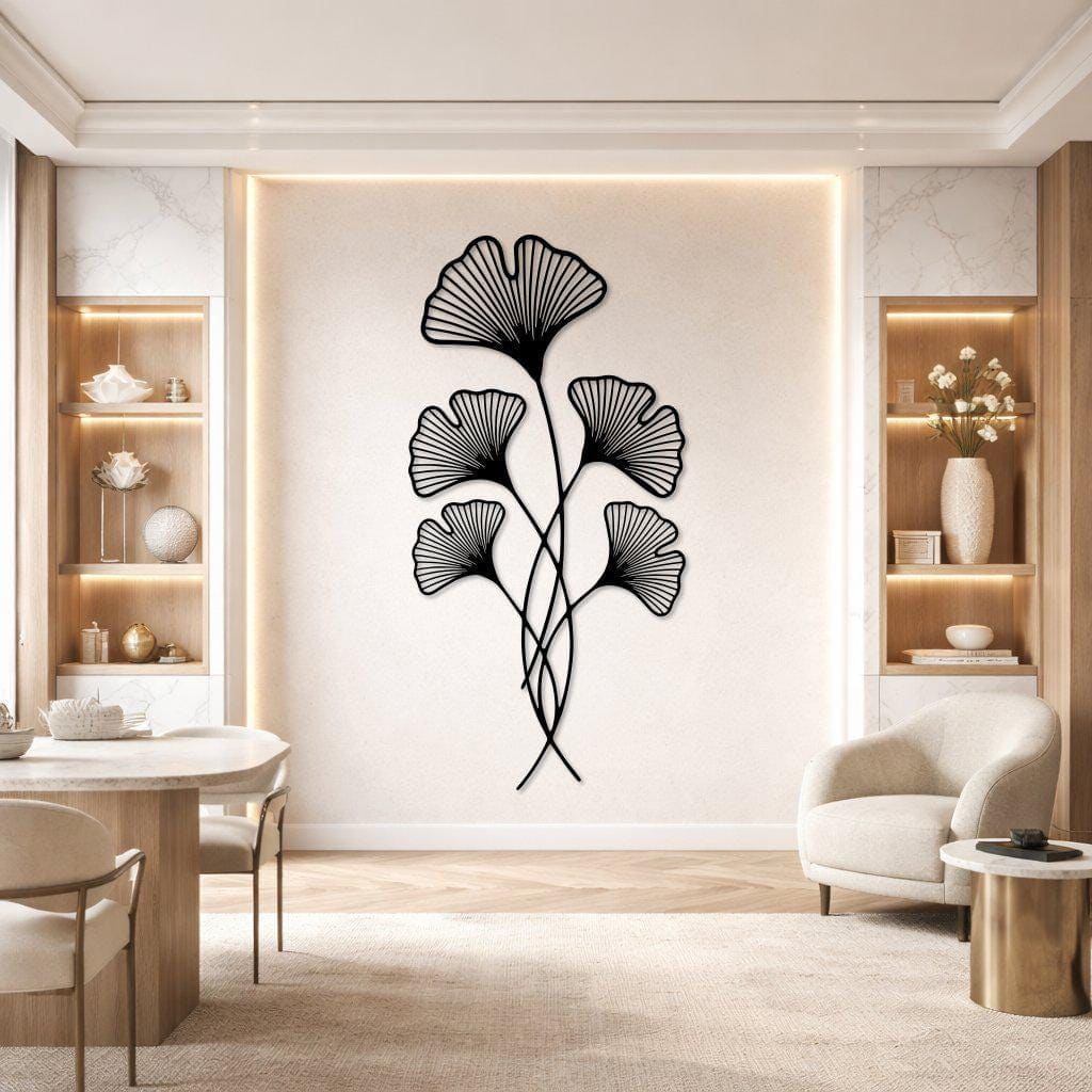 Art Mural Metalik – Ginkgo Biloba – punim artizanal çeliku nga AR-TI Atelier – foto 7