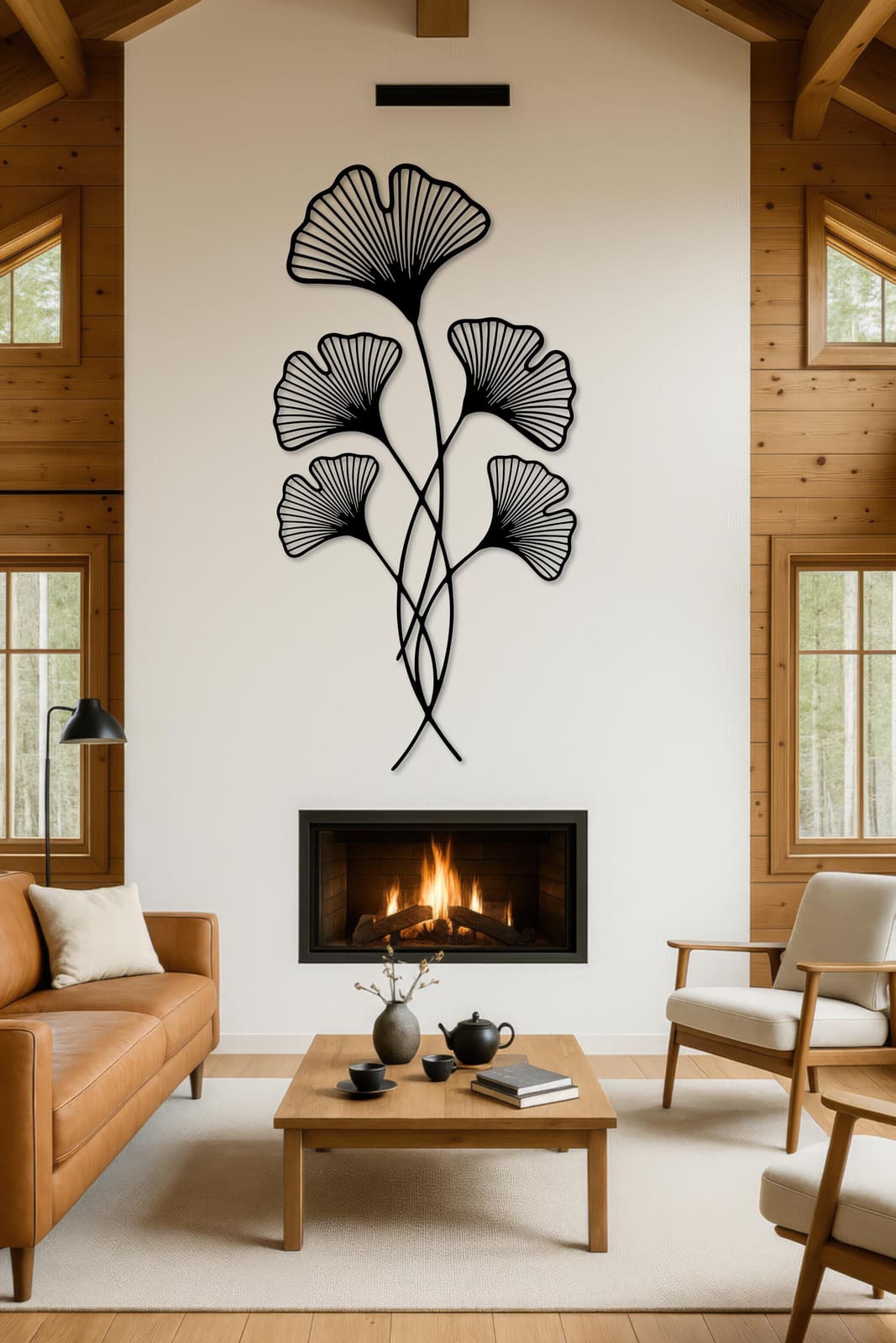 Art Mural Metalik – Ginkgo Biloba – punim artizanal çeliku nga AR-TI Atelier – foto 9