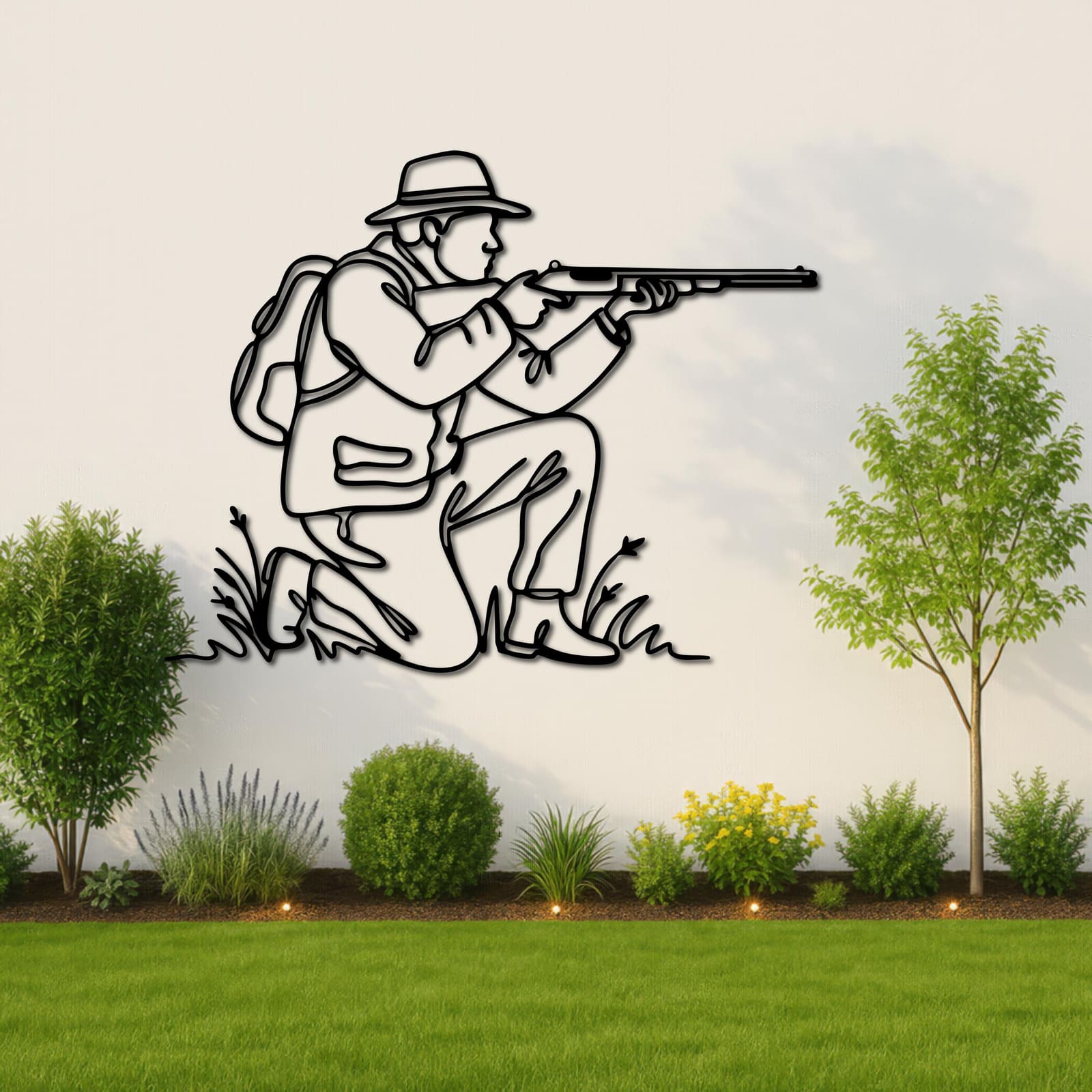 Art Mural Metalik – Gjahtari – punim artizanal nga AR-TI Atelier
