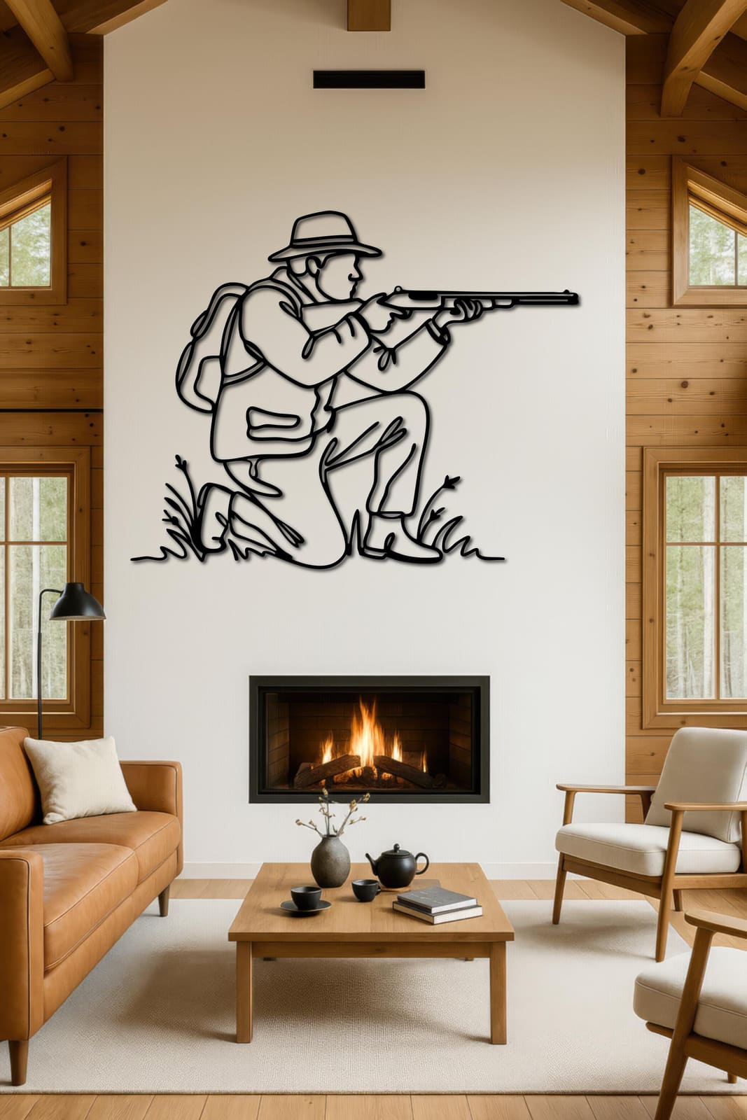 Art Mural Metalik – Gjahtari – punim artizanal çeliku nga AR-TI Atelier – foto 3