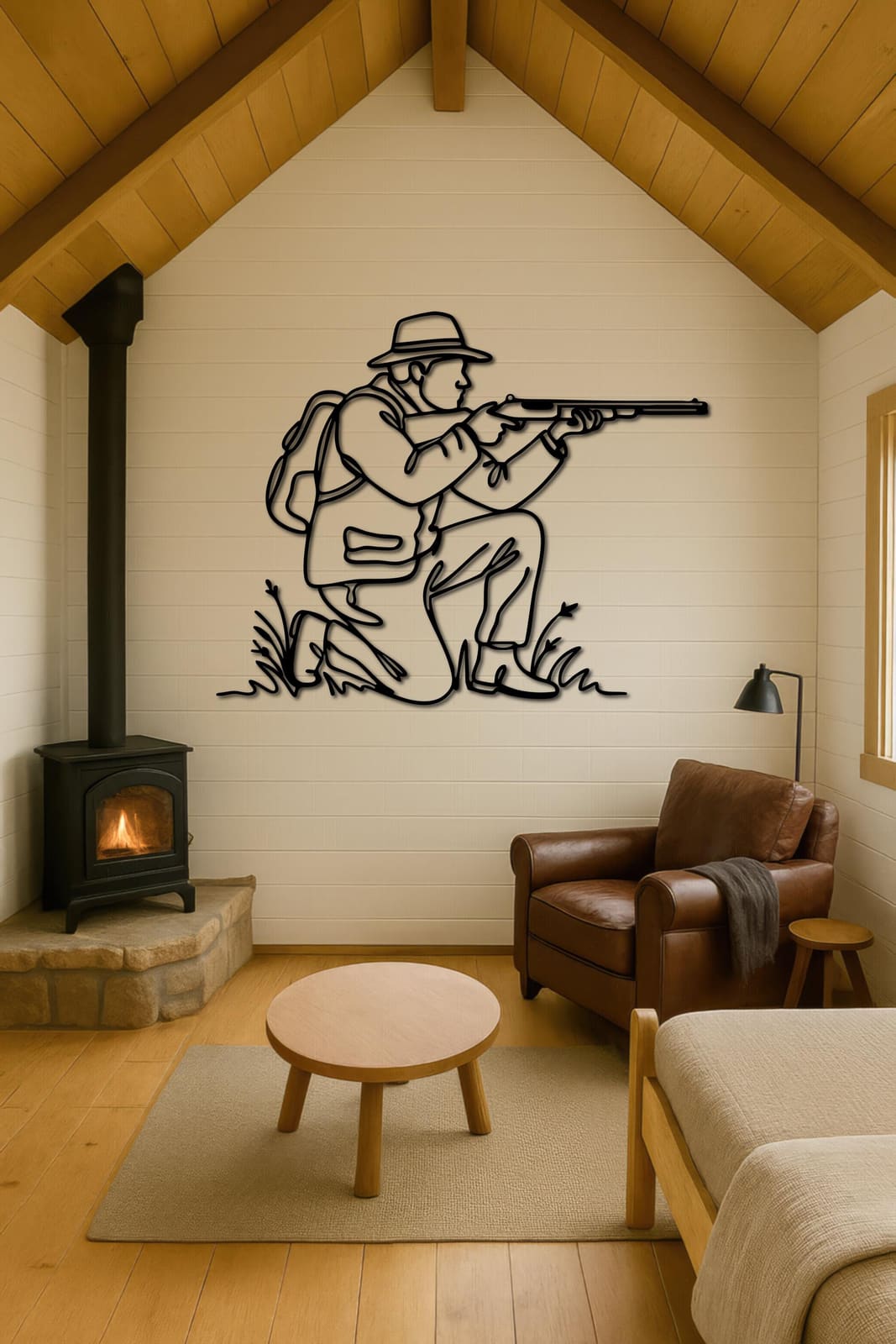 Art Mural Metalik – Gjahtari – punim artizanal çeliku nga AR-TI Atelier – foto 4