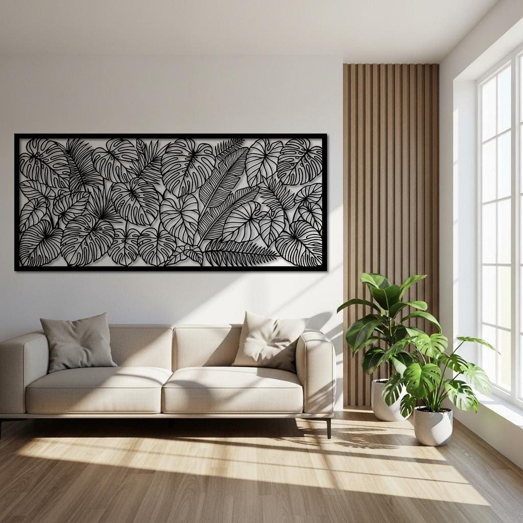 Art Mural Metalik – Gjethet Tropikale – punim artizanal çeliku nga AR-TI Atelier – foto 2