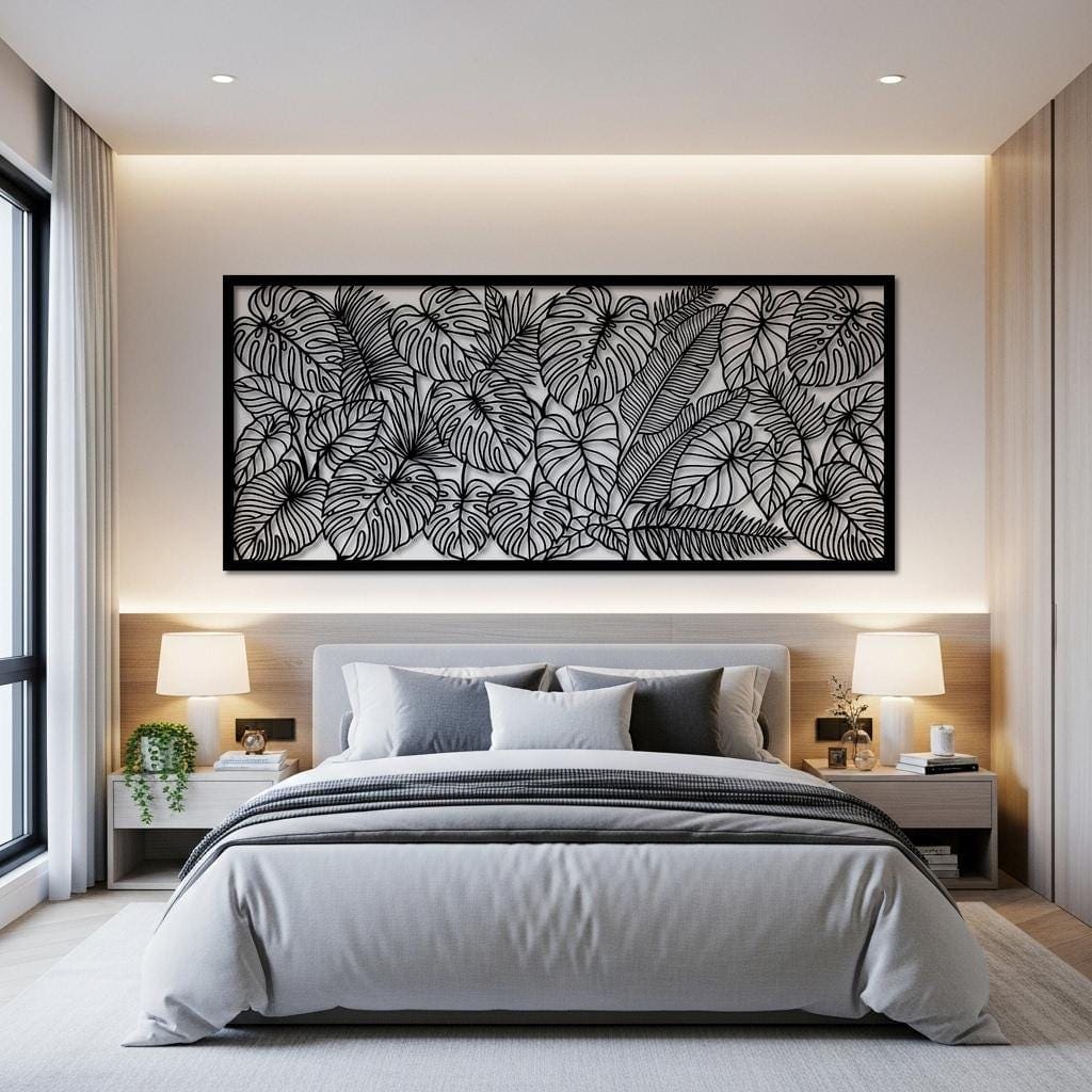 Art Mural Metalik – Gjethet Tropikale – punim artizanal çeliku nga AR-TI Atelier – foto 3