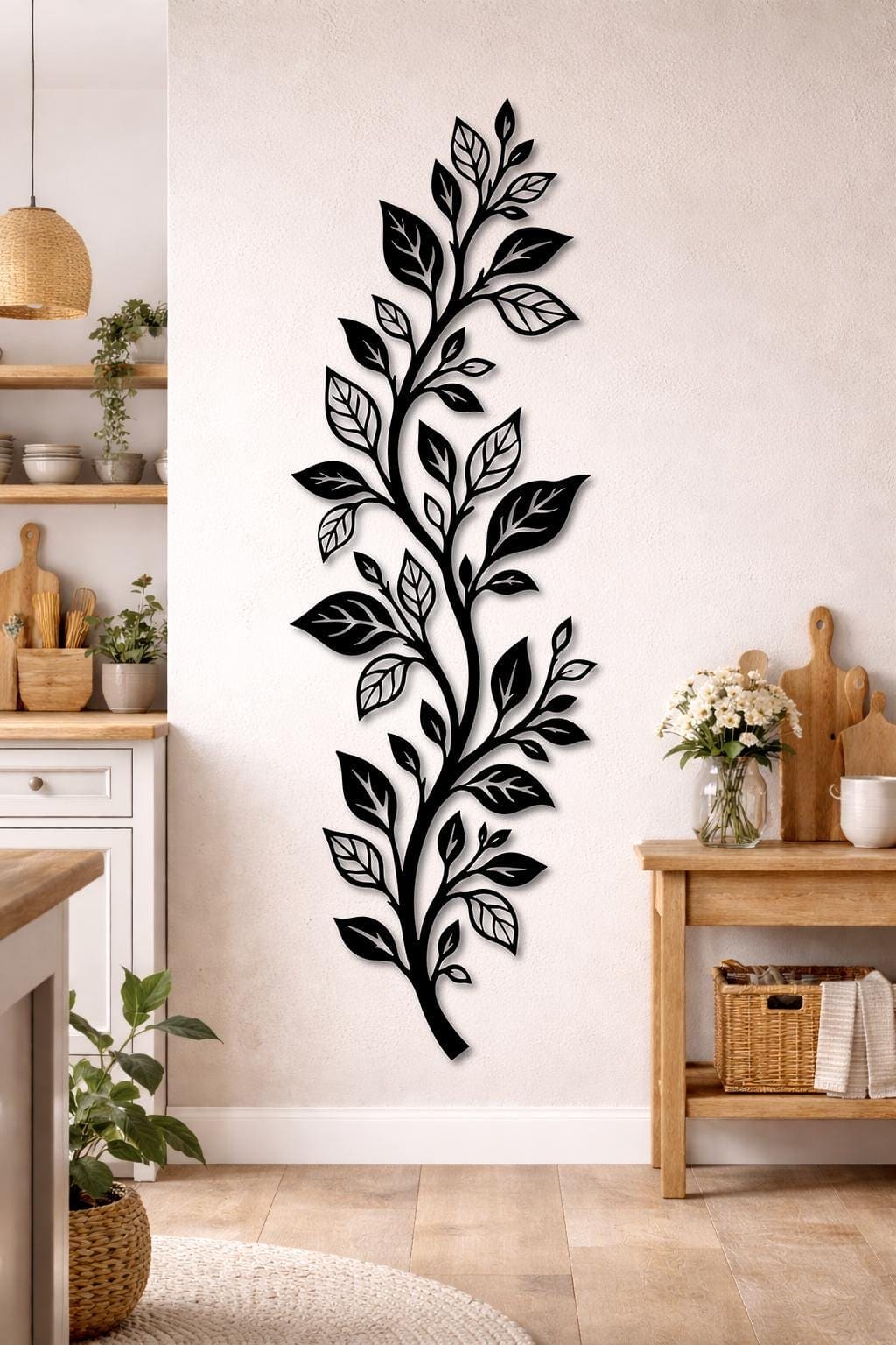 Art Mural Metalik – Gjethja Vertikale – punim artizanal çeliku nga AR-TI Atelier – foto 2