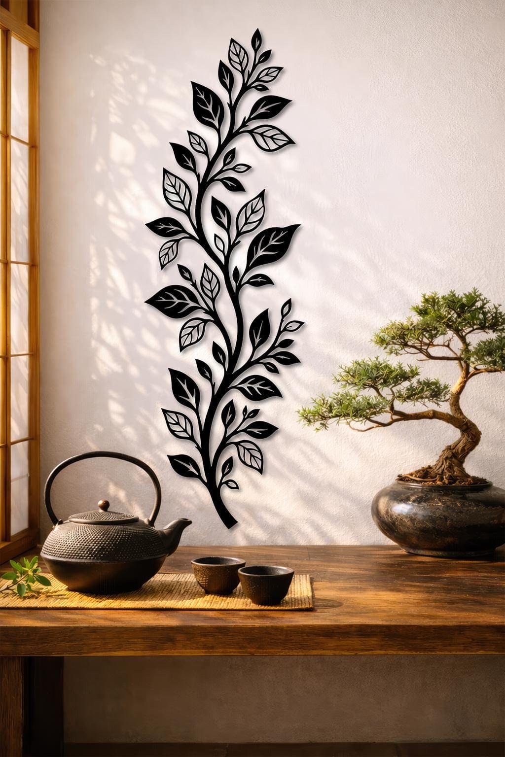 Art Mural Metalik – Gjethja Vertikale – punim artizanal çeliku nga AR-TI Atelier – foto 4